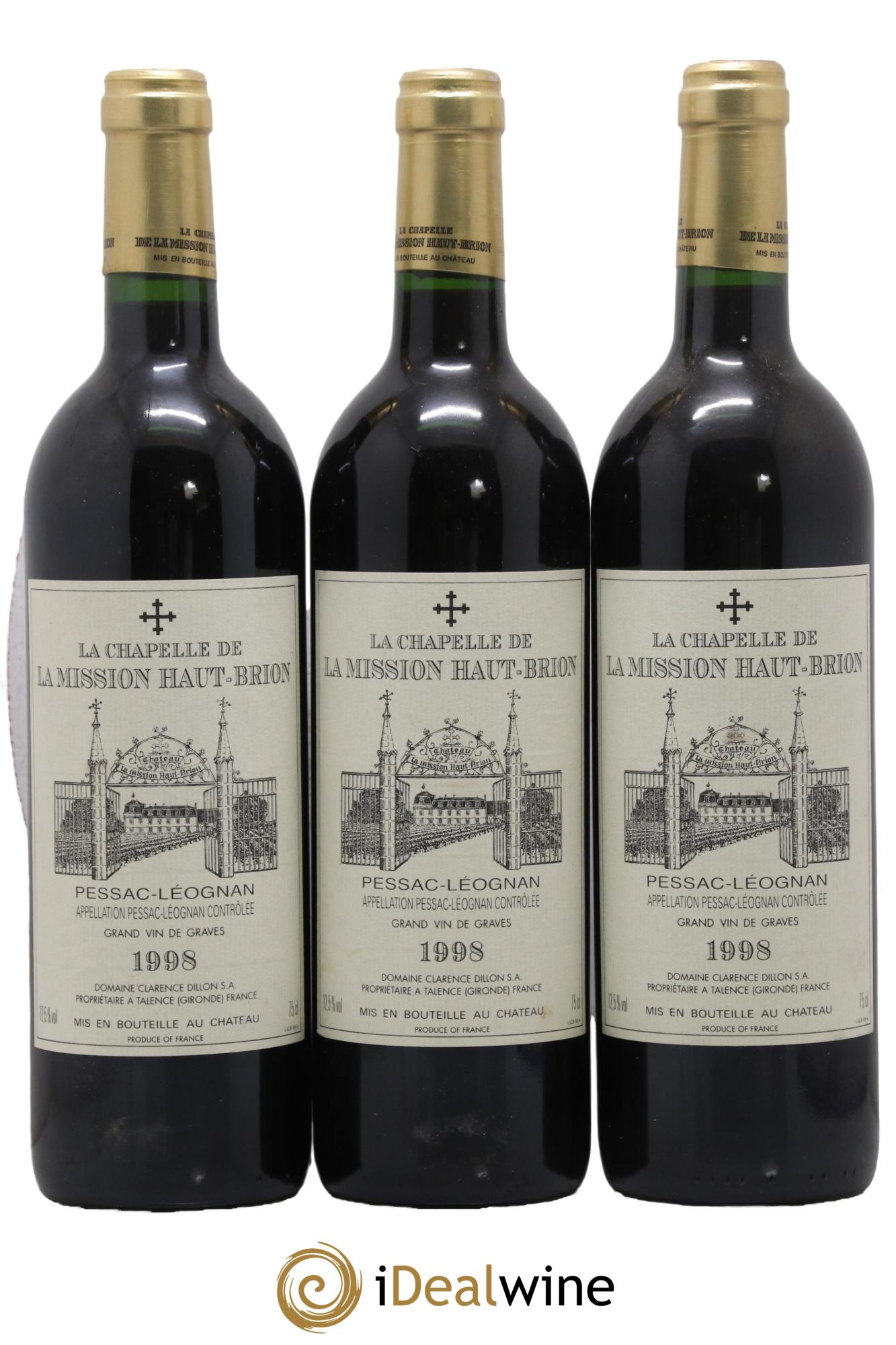 La Chapelle de La Mission Haut-Brion Second Vin 1998 - Lot de 3 bouteilles - 0