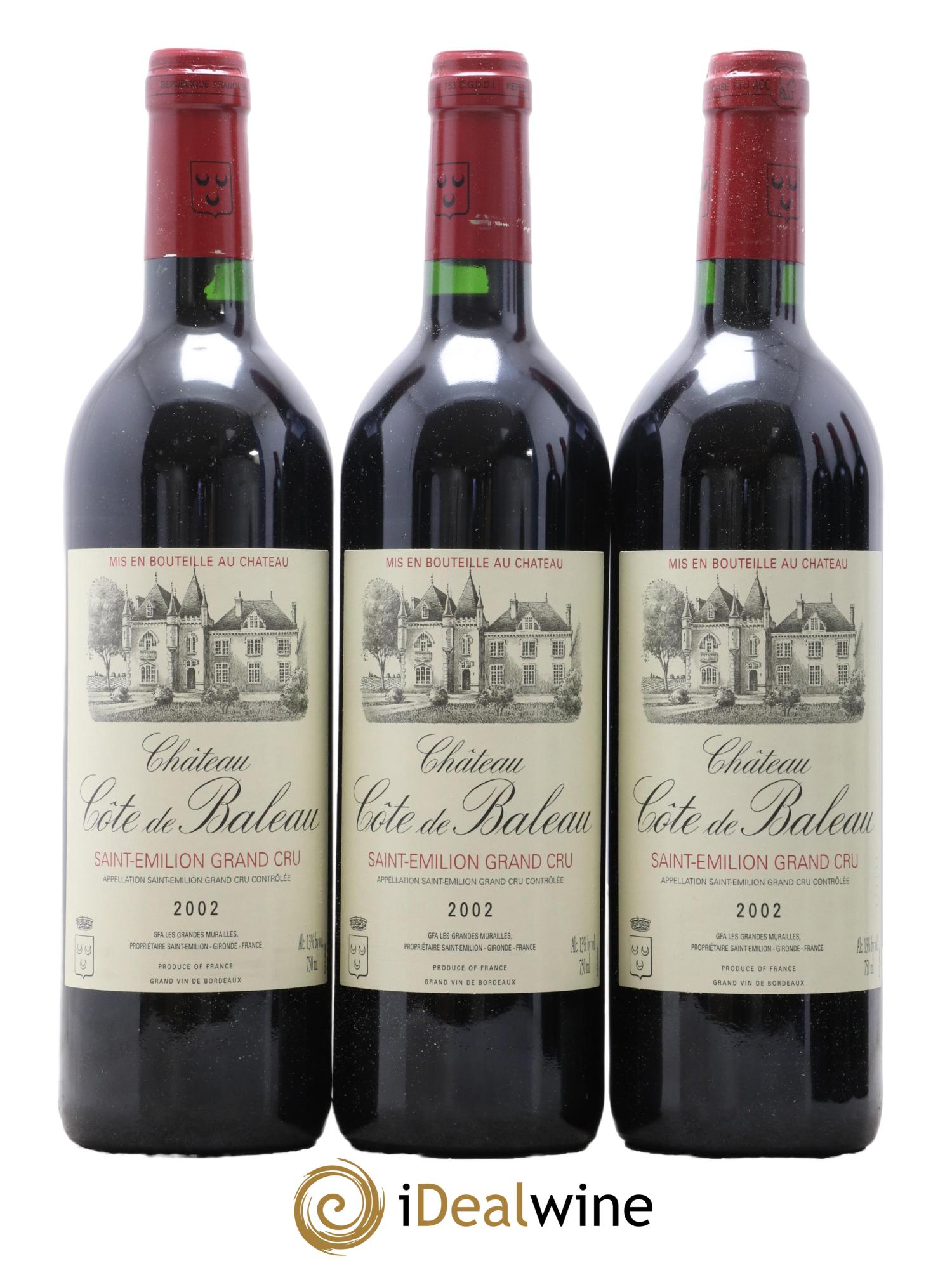 Château Côte de Baleau Grand Cru Classé 2002 - Lotto di 6 bottiglie - 1