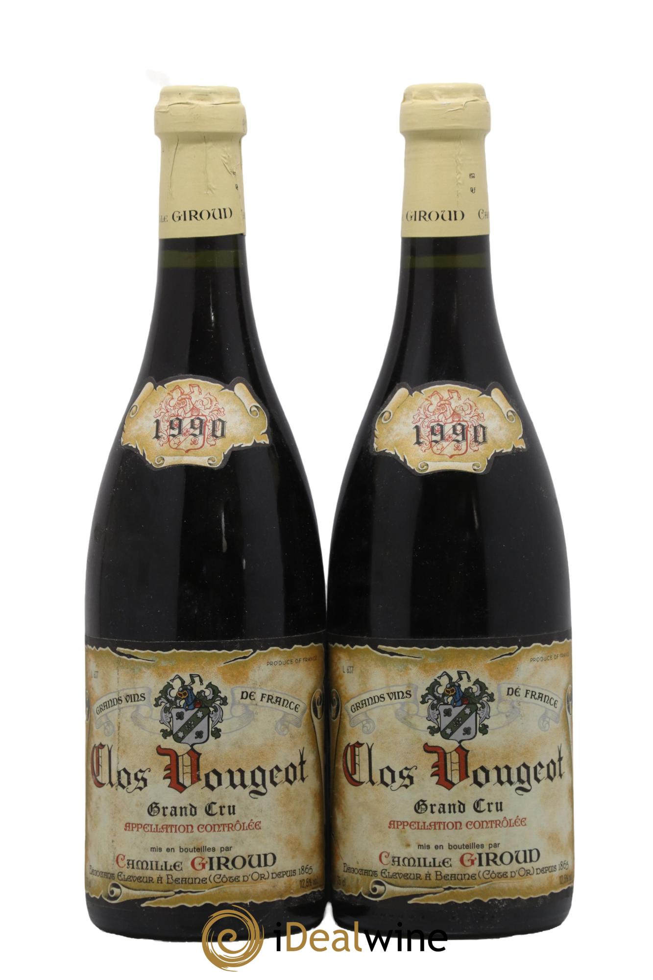 Clos de Vougeot Grand Cru Giroud 1990 - Lot de 2 bouteilles - 0