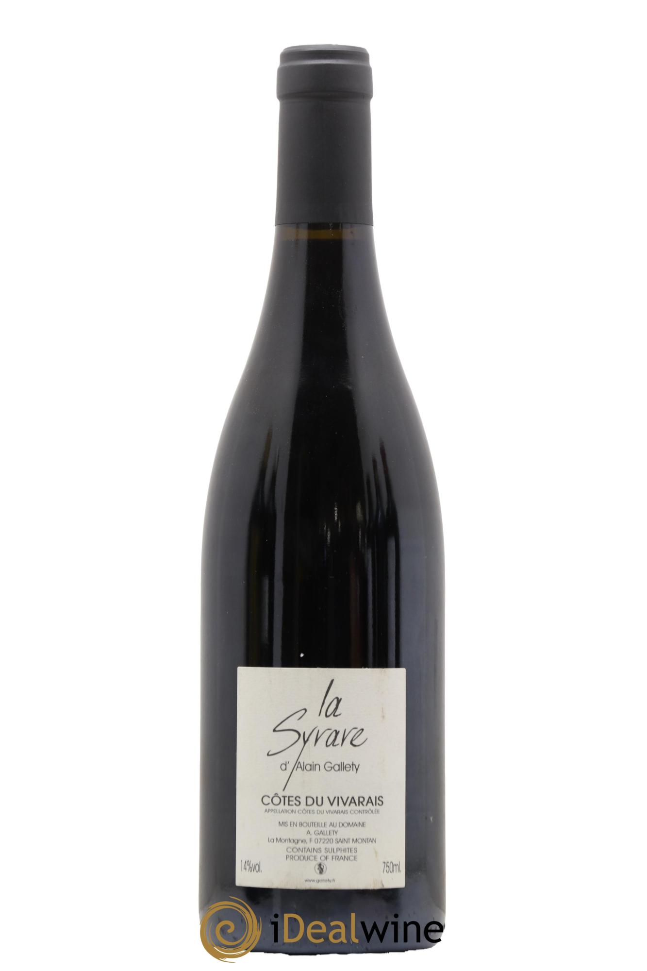Côtes du Vivarais La Syrare Gallety (Domaine) 2007 - Lot de 1 bouteille - 1