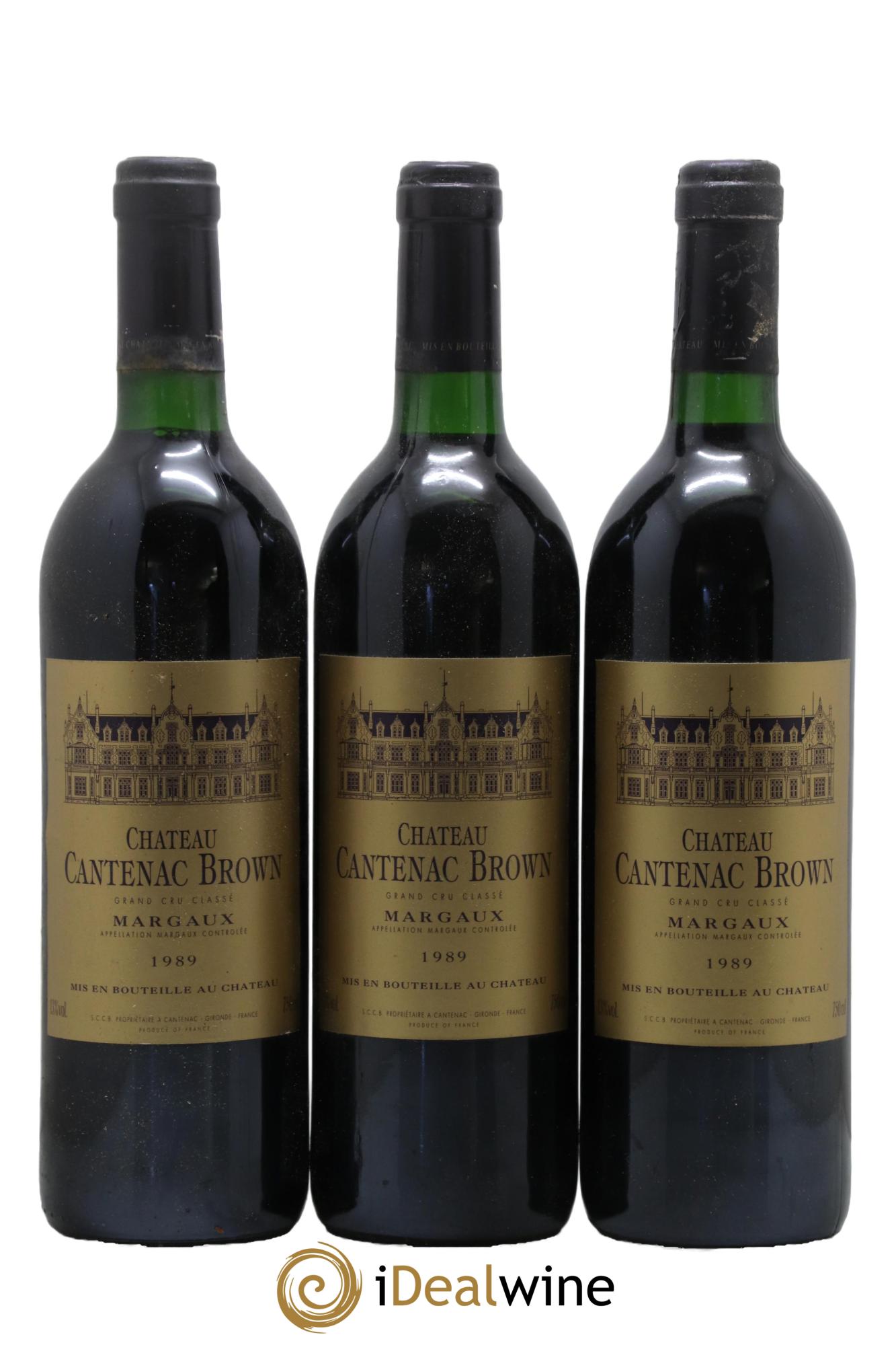 Château Cantenac Brown 3ème Grand Cru Classé 1989 - Lot de 3 bouteilles - 0
