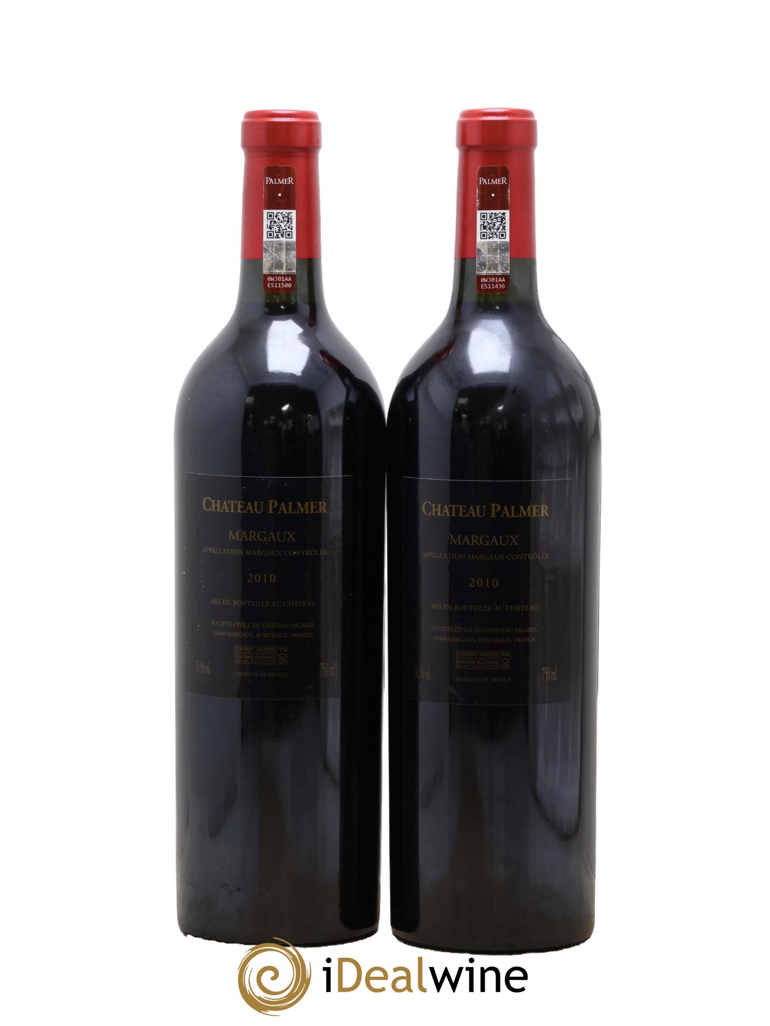 Château Palmer 3ème Grand Cru Classé 2010 - Lot of 2 bottles - 1