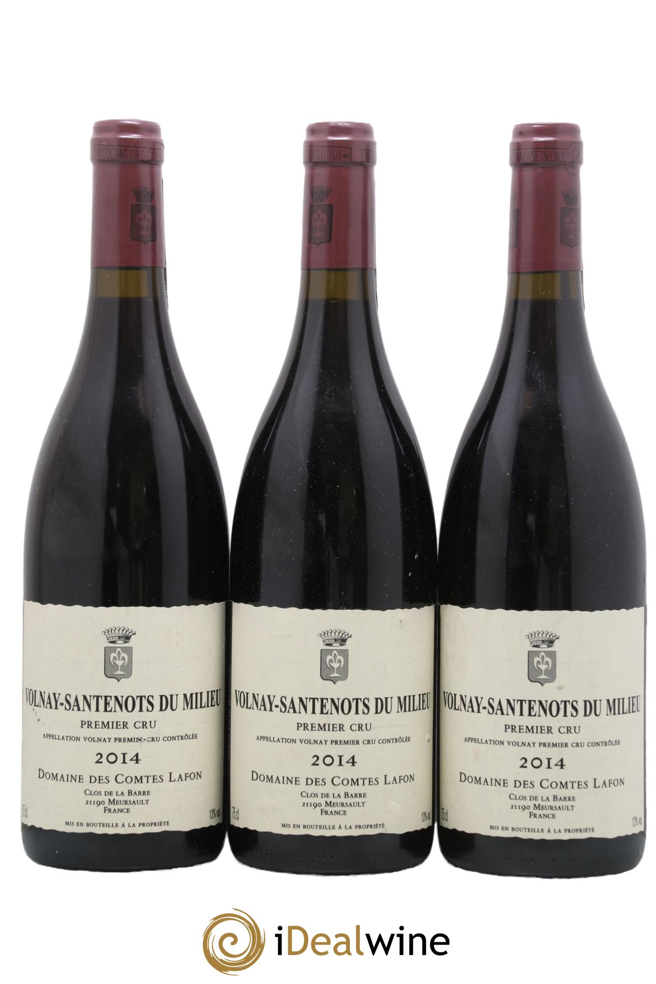 Volnay 1er Cru Santenots du Milieu Comtes Lafon (Domaine des) 2014 - Lot of 3 bottles - 0