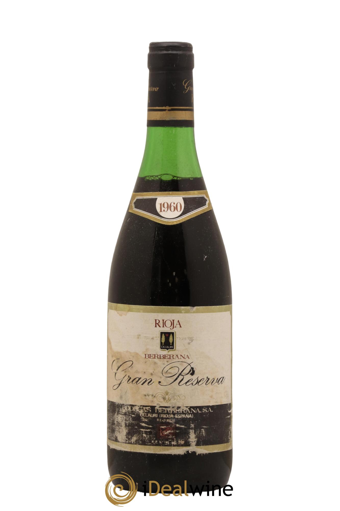 Rioja DOCA Gran Reserva Berberana 1960 - Posten von 1 Flasche - 0