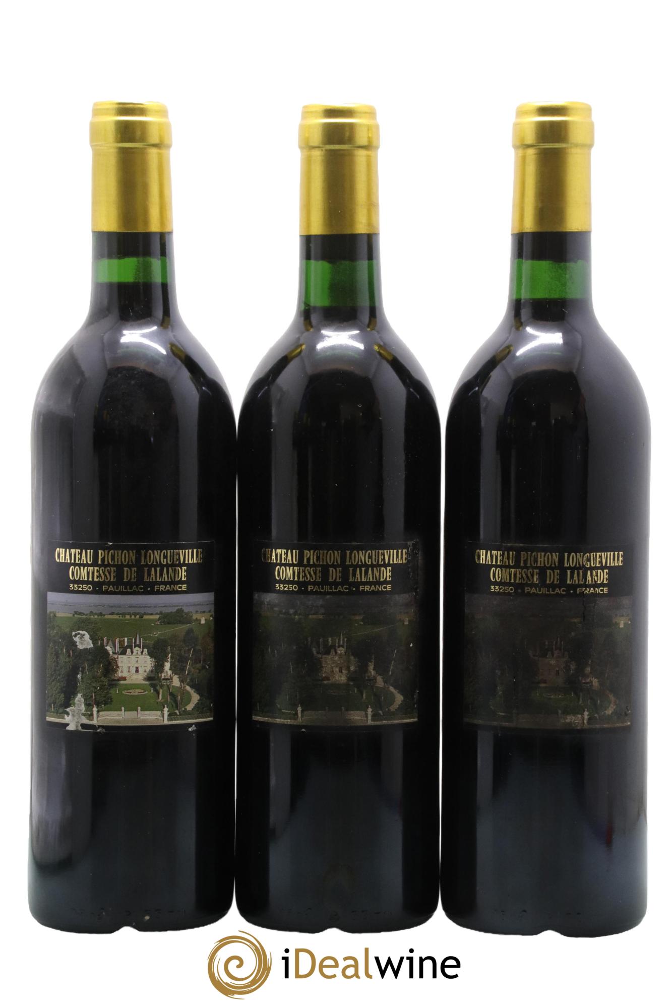 Château Pichon Longueville Comtesse de Lalande 2ème Grand Cru Classé 1990 - Lot de 3 bouteilles - 1