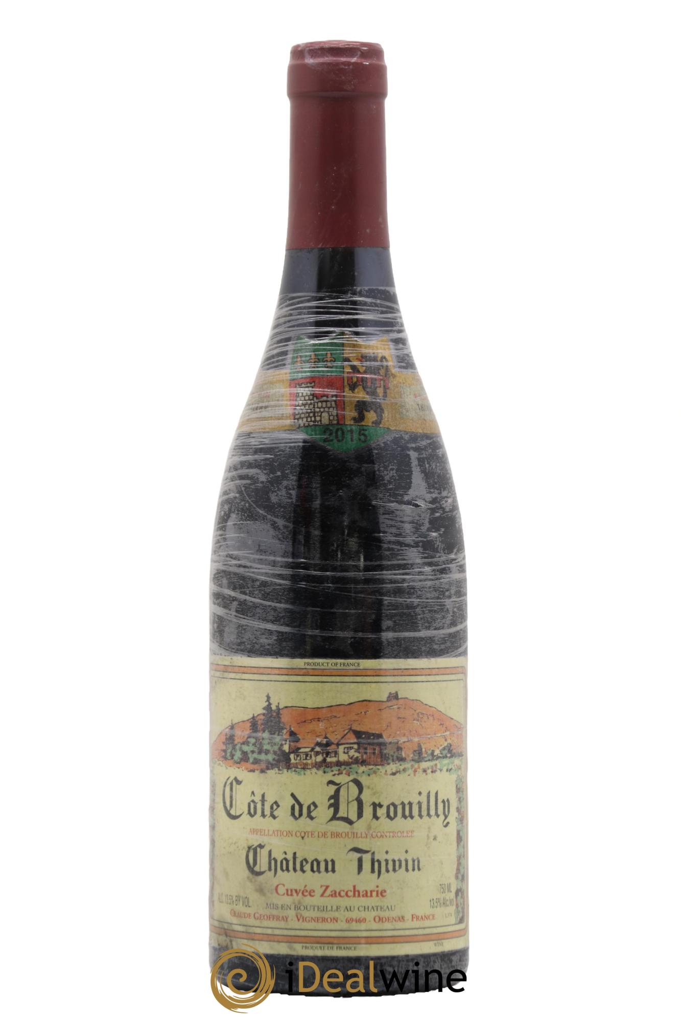 Côte de Brouilly Cuvée Zaccharie Château Thivin 2015 - Lot de 1 bouteille - 0