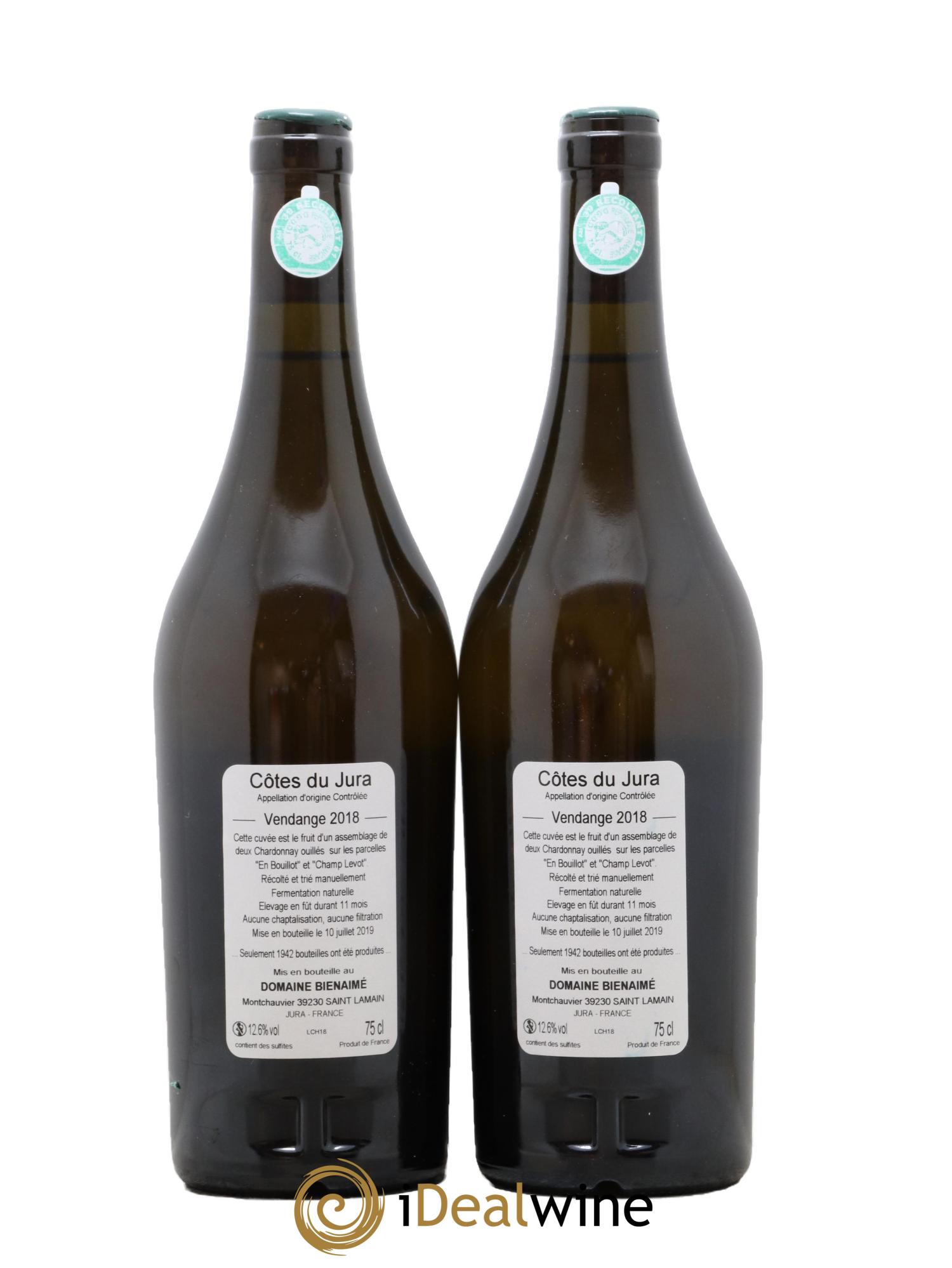 Côtes du Jura Chardonnay Bruno Bienaimé 2018 - Lot de 2 bouteilles - 1