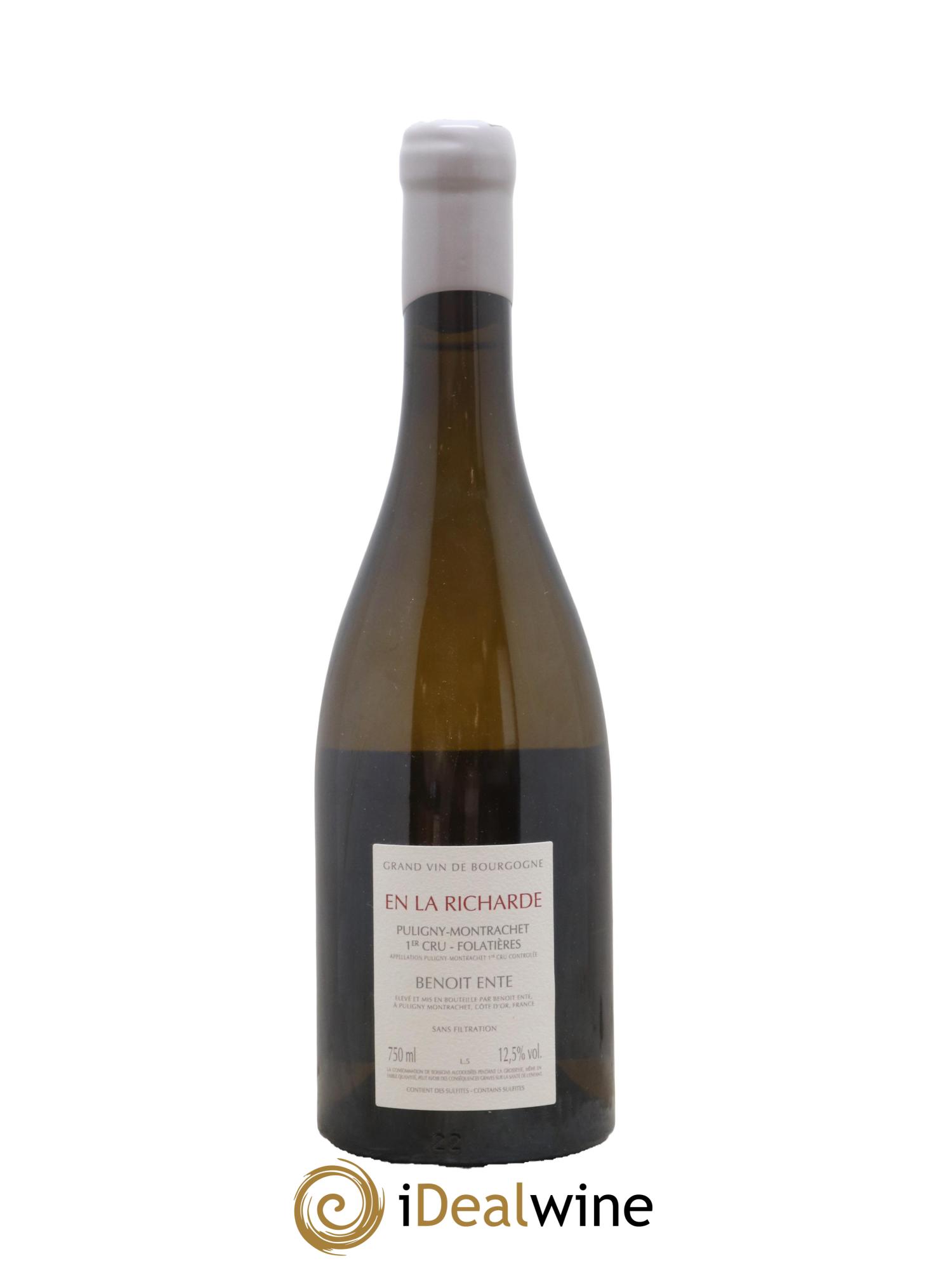 Puligny-Montrachet 1er Cru Folatières En la Richarde Benoit Ente 2020 - Lot de 1 bouteille - 1