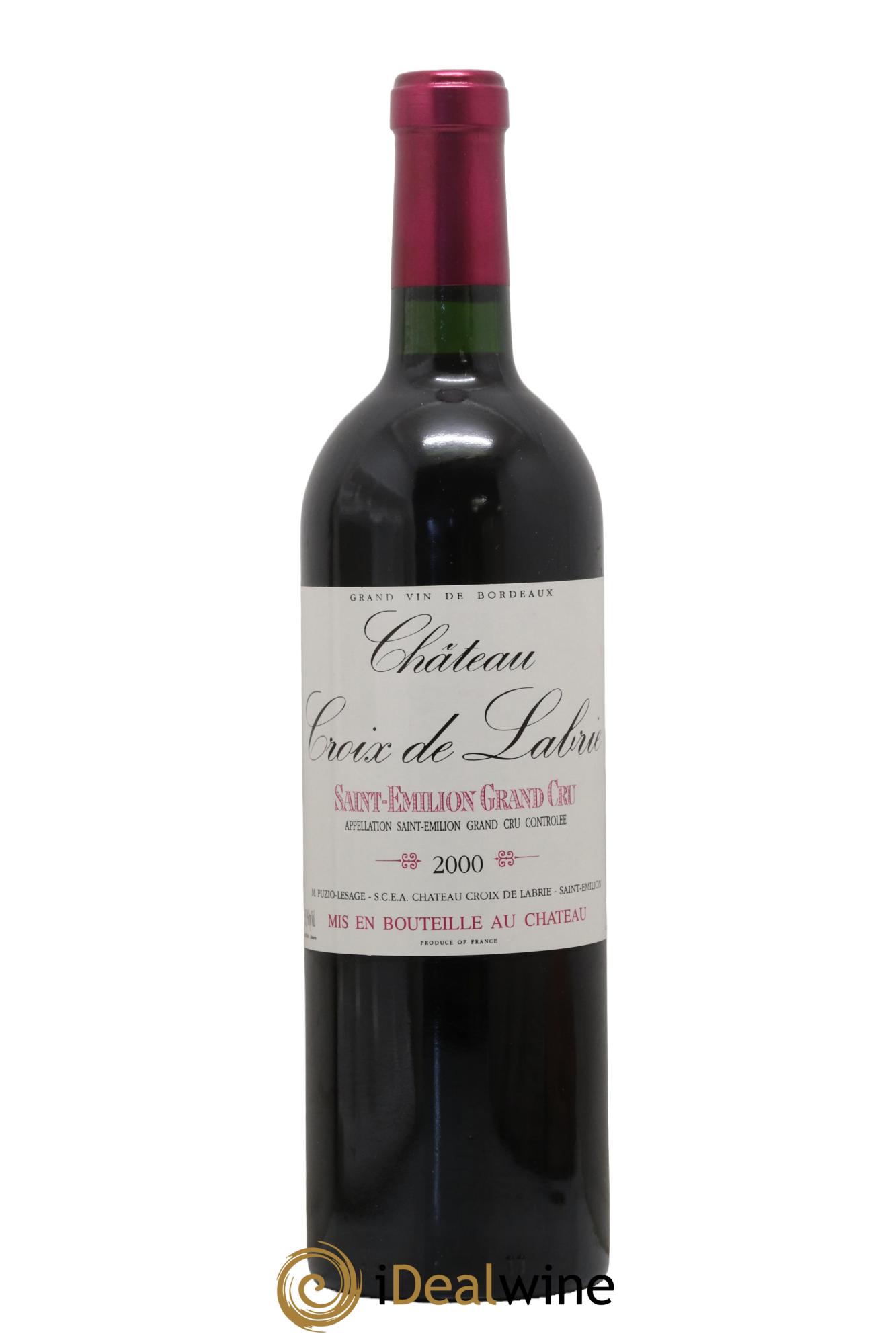 Château Croix de Labrie Grand Cru Classé 2000 - Lot de 1 bouteille - 0