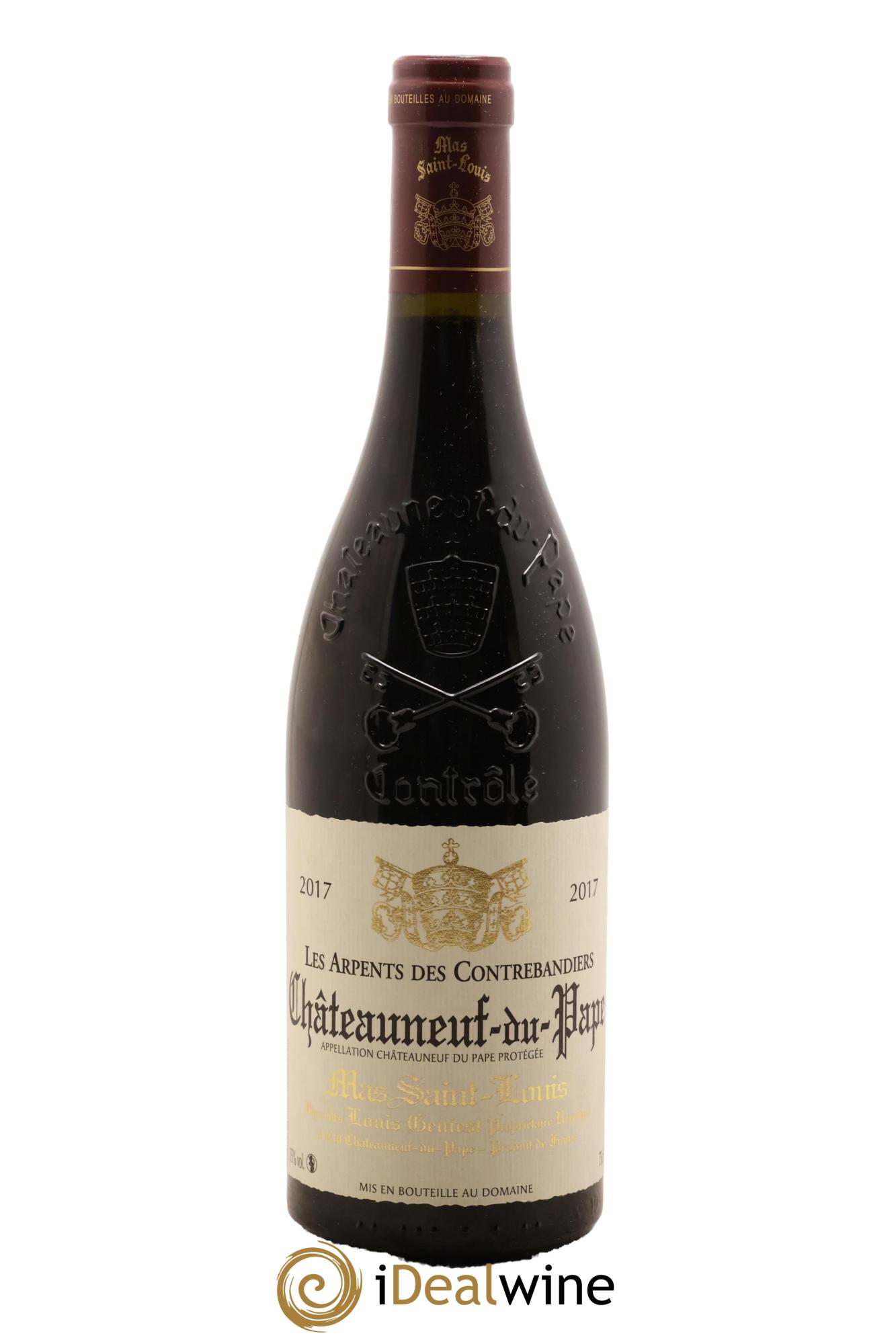 Châteauneuf-du-Pape Les Arpents des Contrebandiers Mas Saint-Louis 2017 - Lot de 1 bouteille - 0