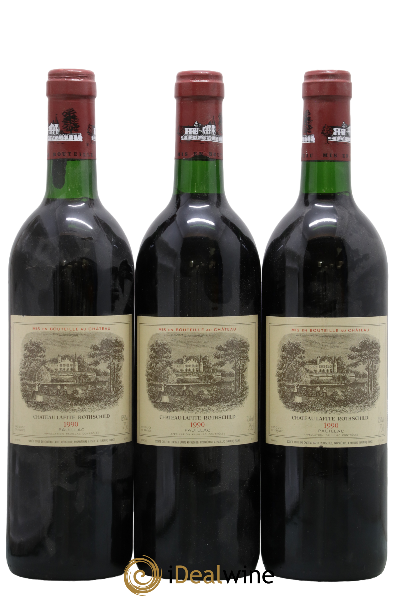 Château Lafite Rothschild 1er Grand Cru Classé 1990 - Lot de 3 bouteilles - 0
