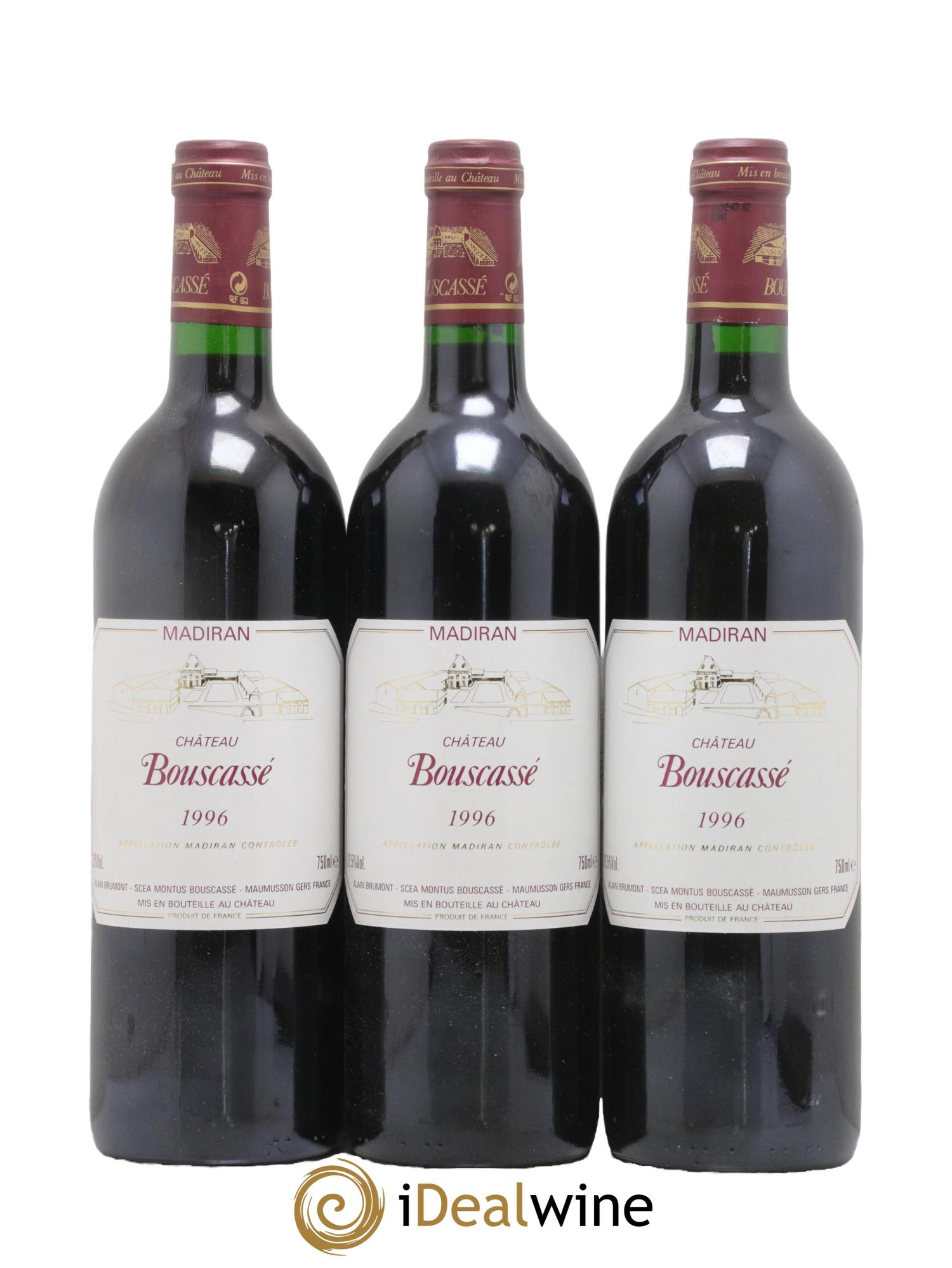 Madiran Château Bouscassé Alain Brumont 1996 - Posten von 3 Flaschen - 0