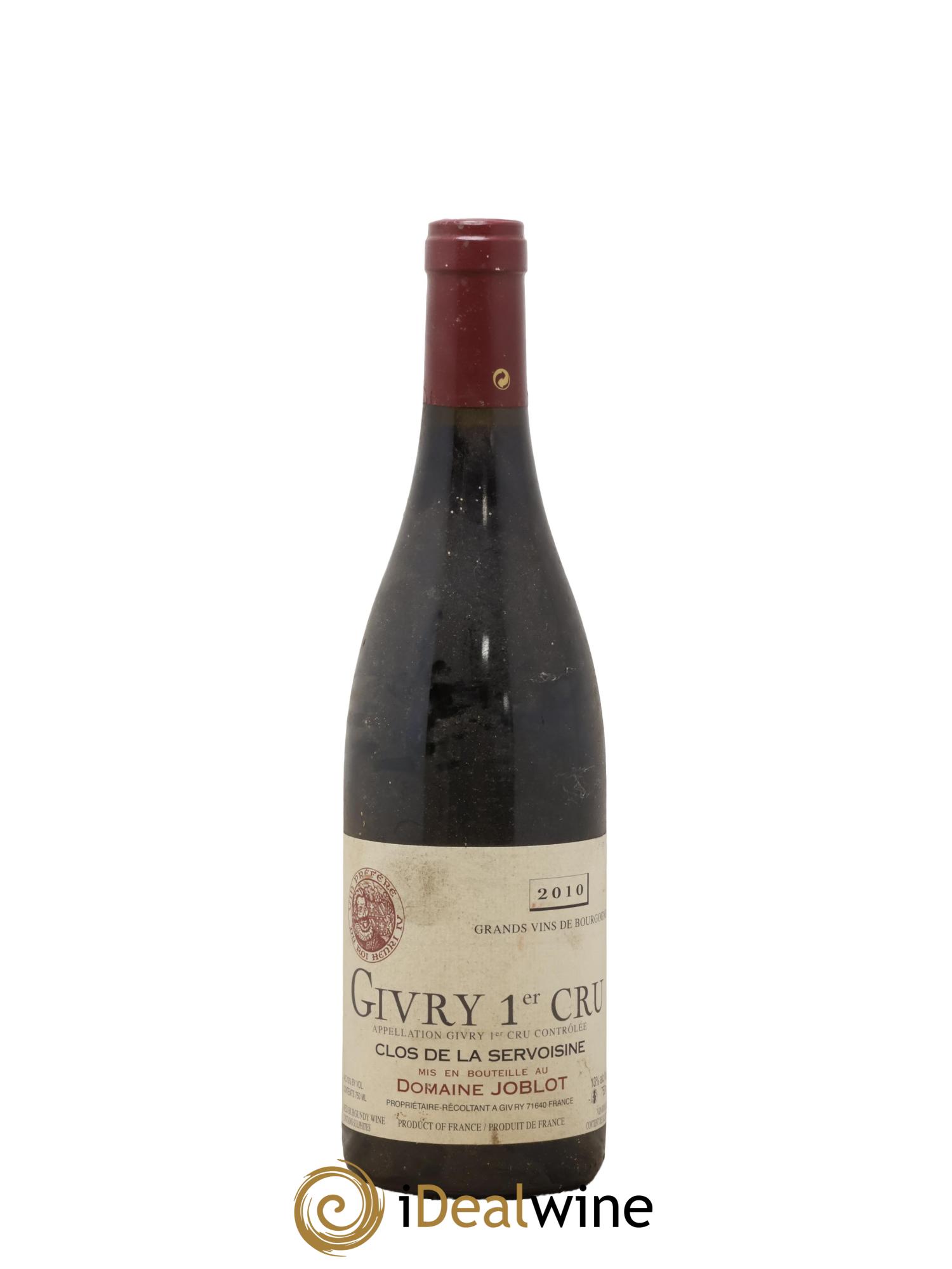 Givry 1er Cru Servoisine Joblot (Domaine) 2010 - Lot de 1 bouteille - 0
