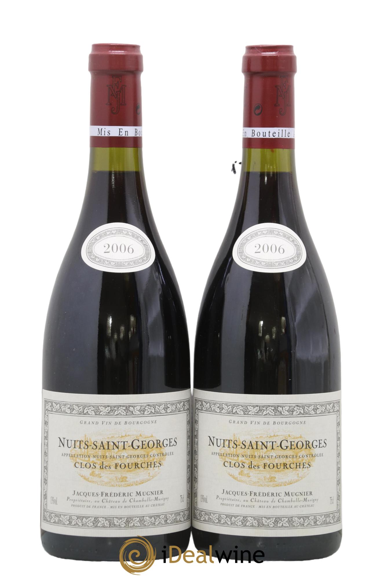 Nuits-Saint-Georges Clos des Fourches Jacques-Frédéric Mugnier 2006 - Lot de 2 bouteilles - 0