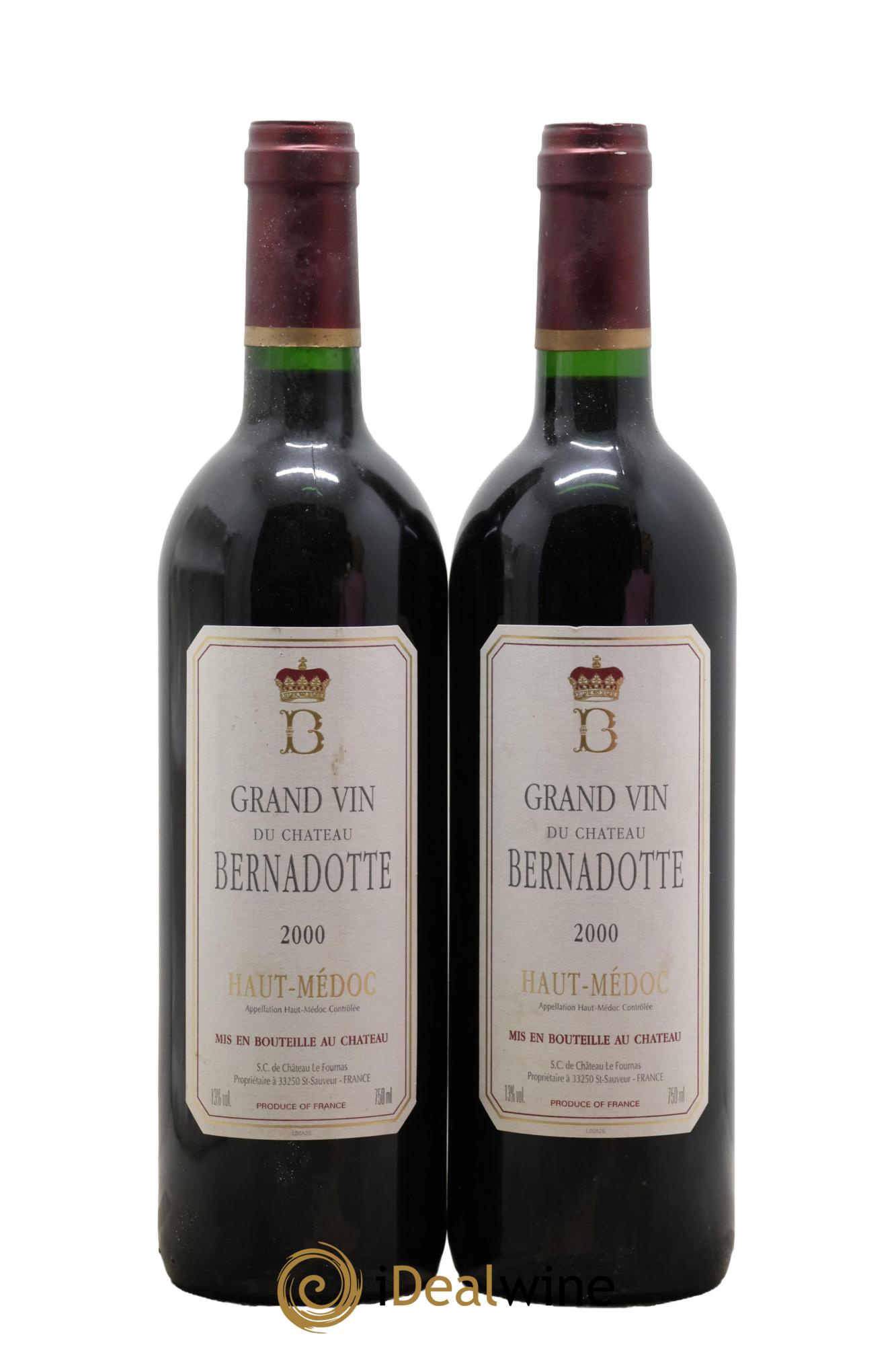 Château Bernadotte 2000 - Lot de 2 bouteilles - 0