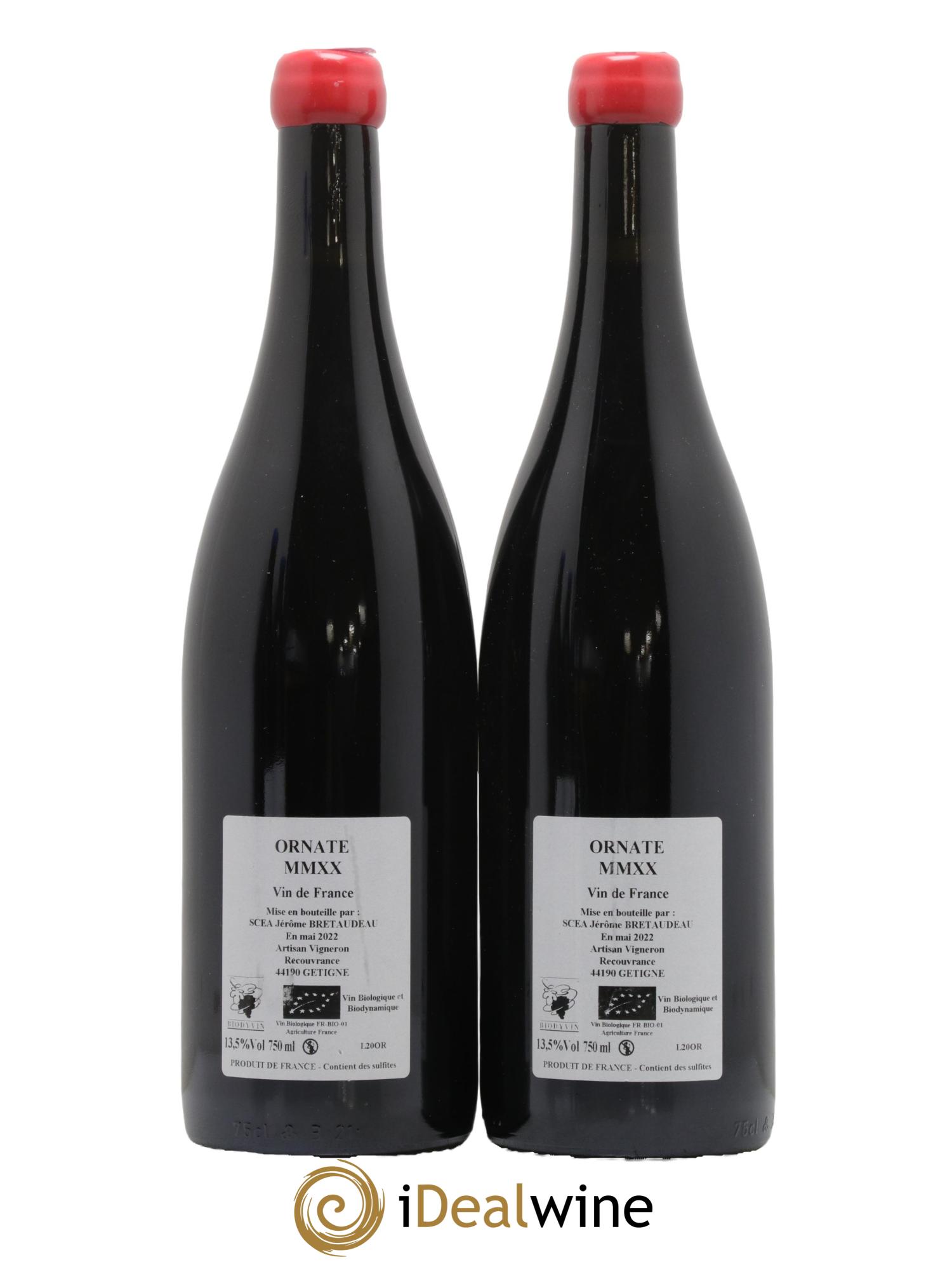 Vin de France Merlot Ornaté Jérôme Bretaudeau - Domaine de Bellevue 2020 - Lot de 2 bouteilles - 1