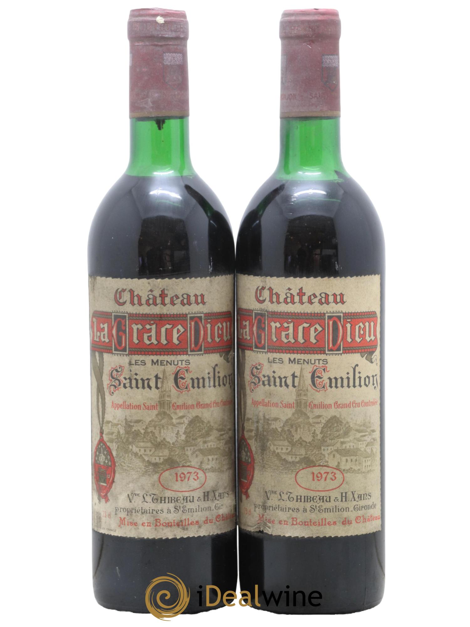 Château la Grâce Dieu les Menuts 1973 - Lot de 2 bouteilles - 0