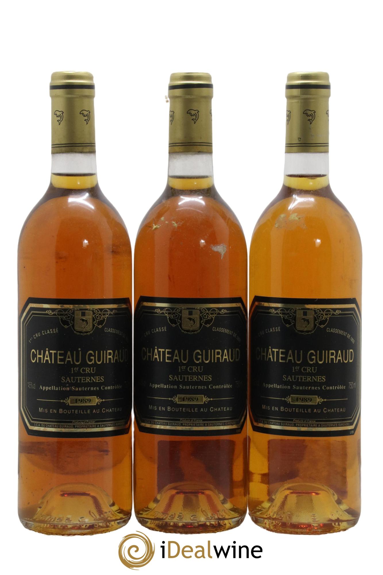 Château Guiraud 1er Grand Cru Classé 1989 - Lotto di 3 bottiglie - 0
