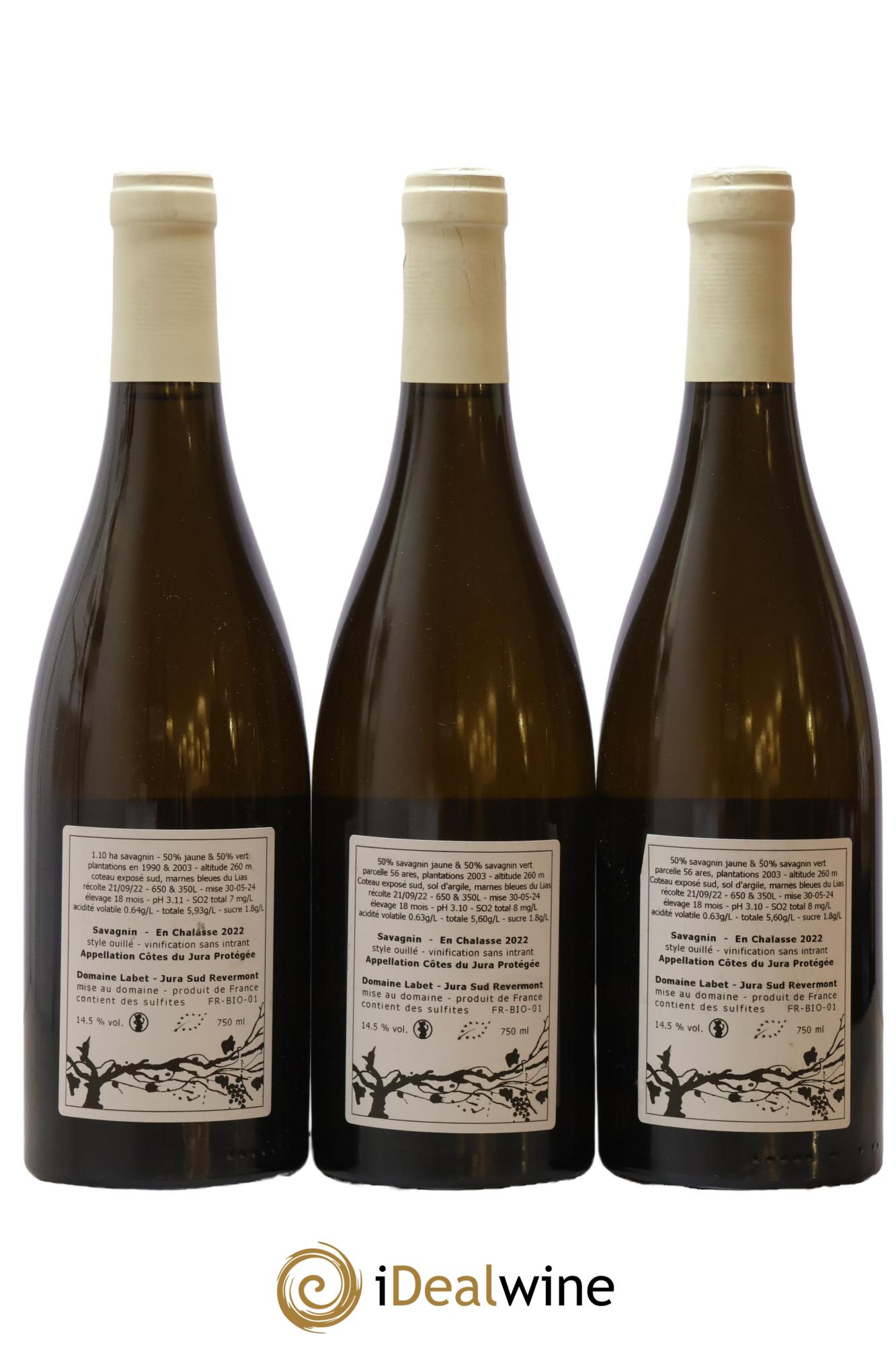 Côtes du Jura Savagnin en Chalasse Romain - Julien - Charline Labet 2022 - Lot de 3 bouteilles - 1