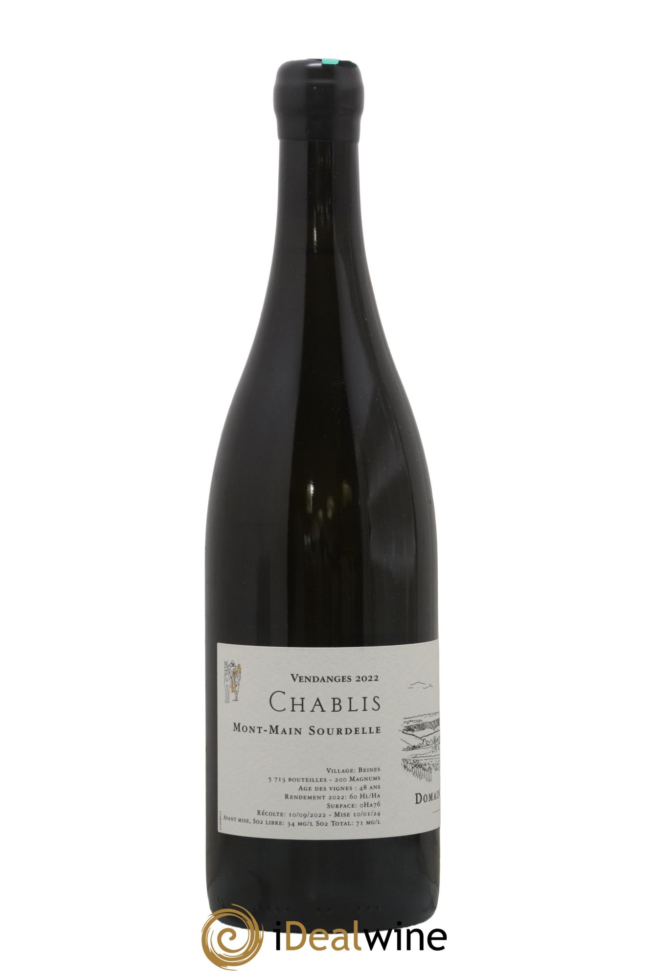 Chablis Mont Main Sourdelle Jean Dauvissat Pere Et Fils 2022 - Posten von 1 Flasche - 1