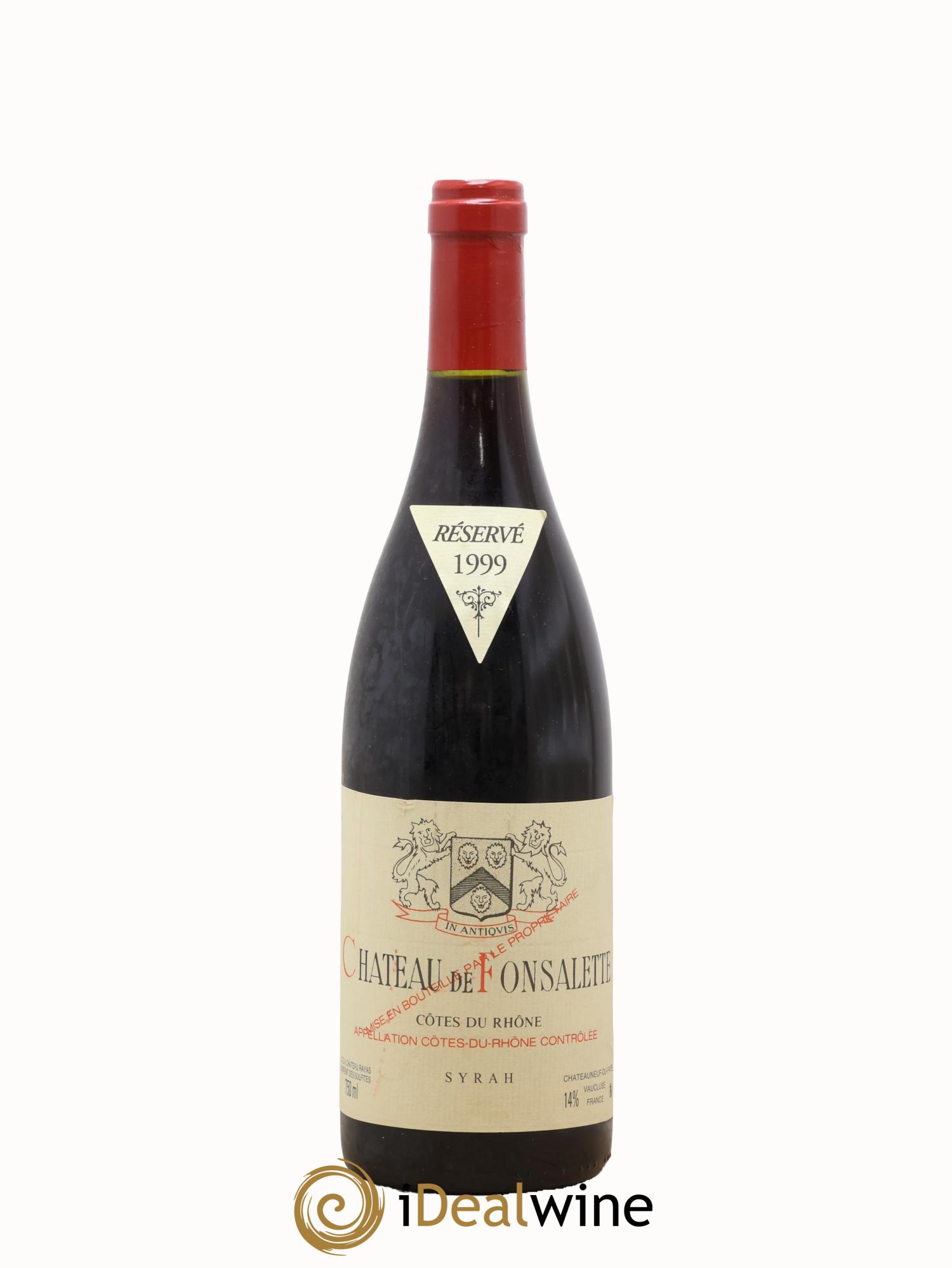 Côtes-du-Rhône Cuvée Syrah Château de Fonsalette 1999 - Posten von 1 Flasche - 0