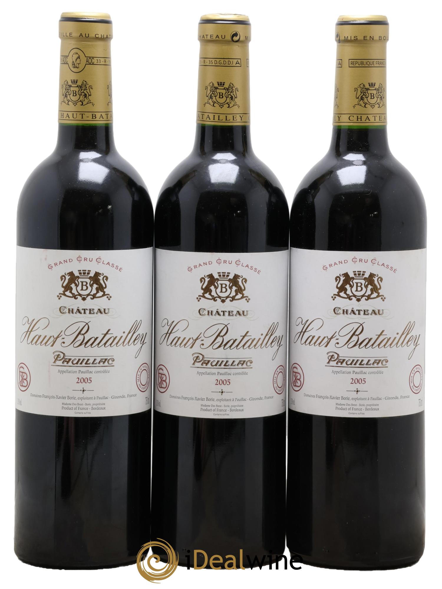 Château Haut Batailley 5ème Grand Cru Classé 2005 - Lot of 3 bottles - 0
