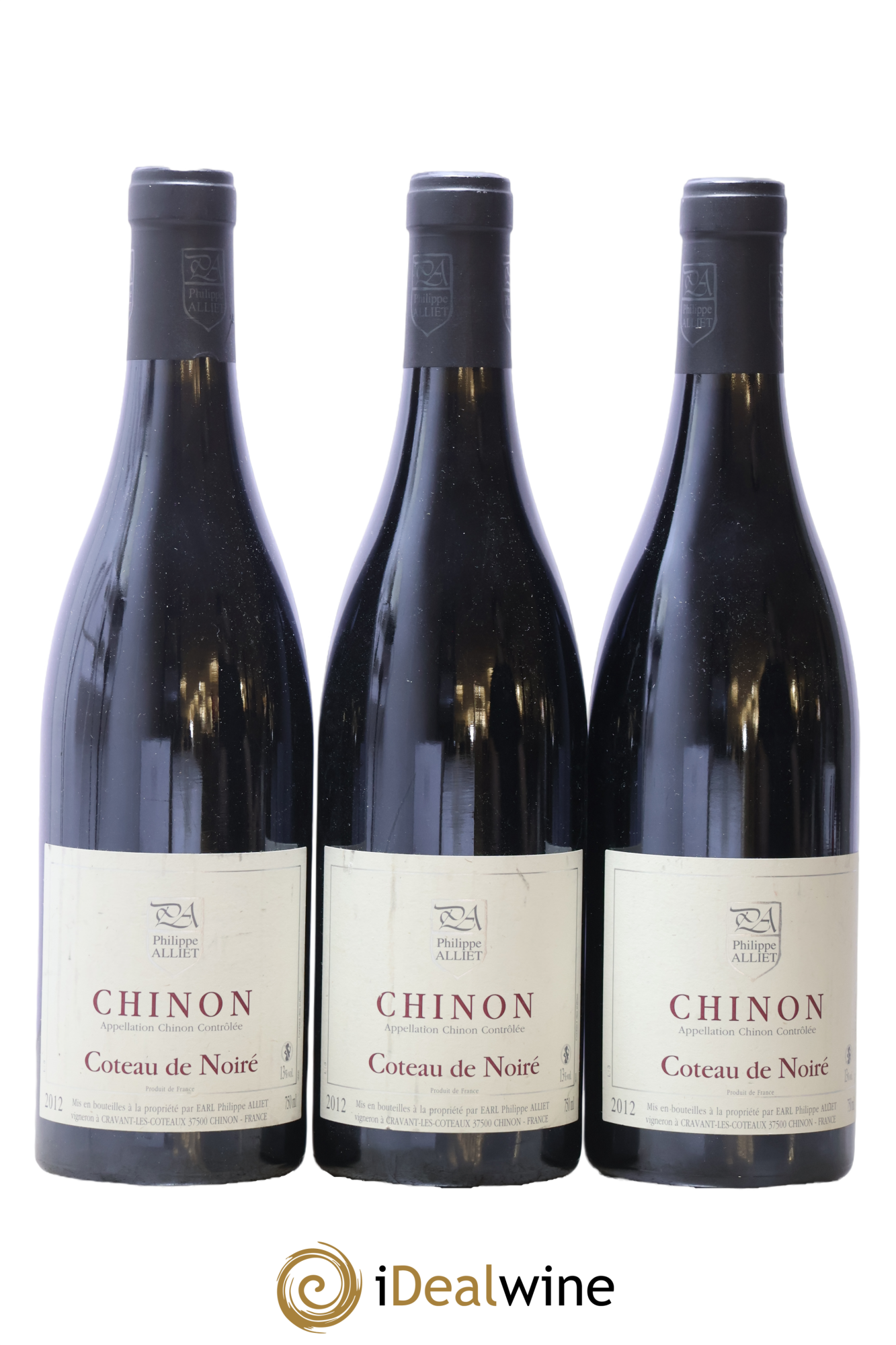 Chinon Coteau de Noiré Philippe Alliet 2012 - Lot of 3 bottles - 0