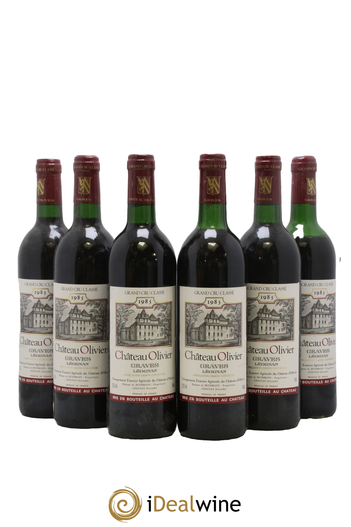 Château Olivier Cru Classé de Graves 1985 - Lot de 6 bouteilles - 0