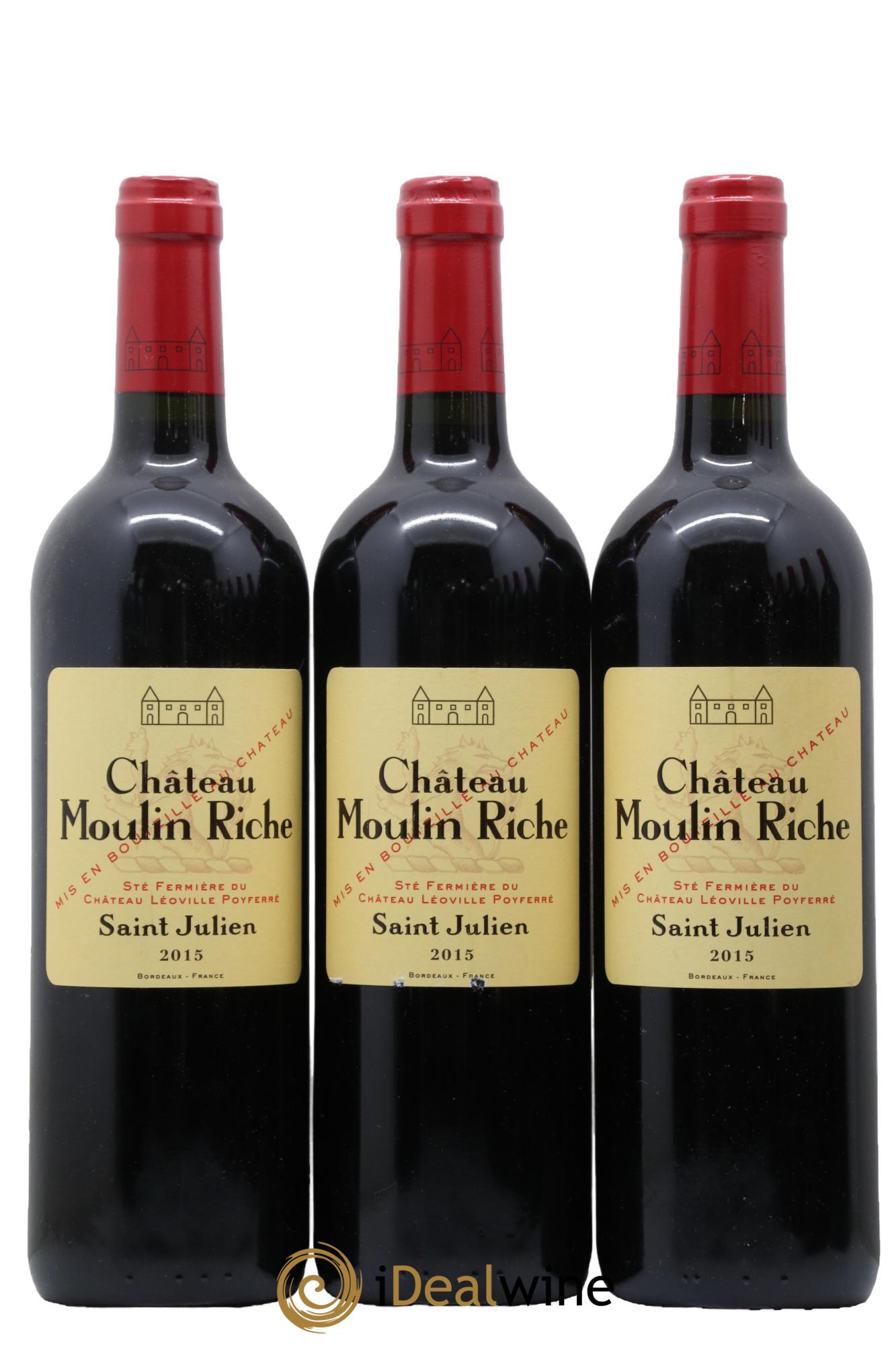 Château Moulin Riche 2015 - Lot of 3 bottles - 0