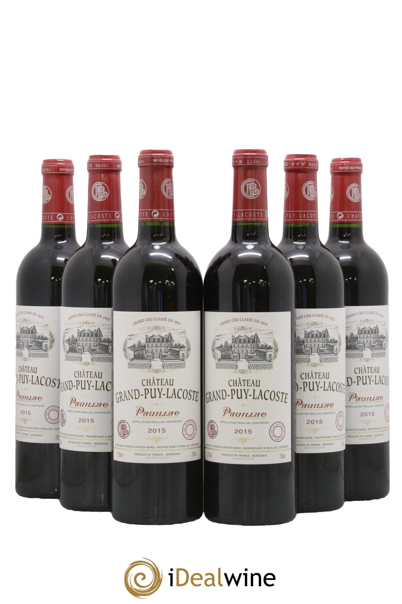 Château Grand Puy Lacoste 5ème Grand Cru Classé 2015 - Lot of 6 bottles - 0