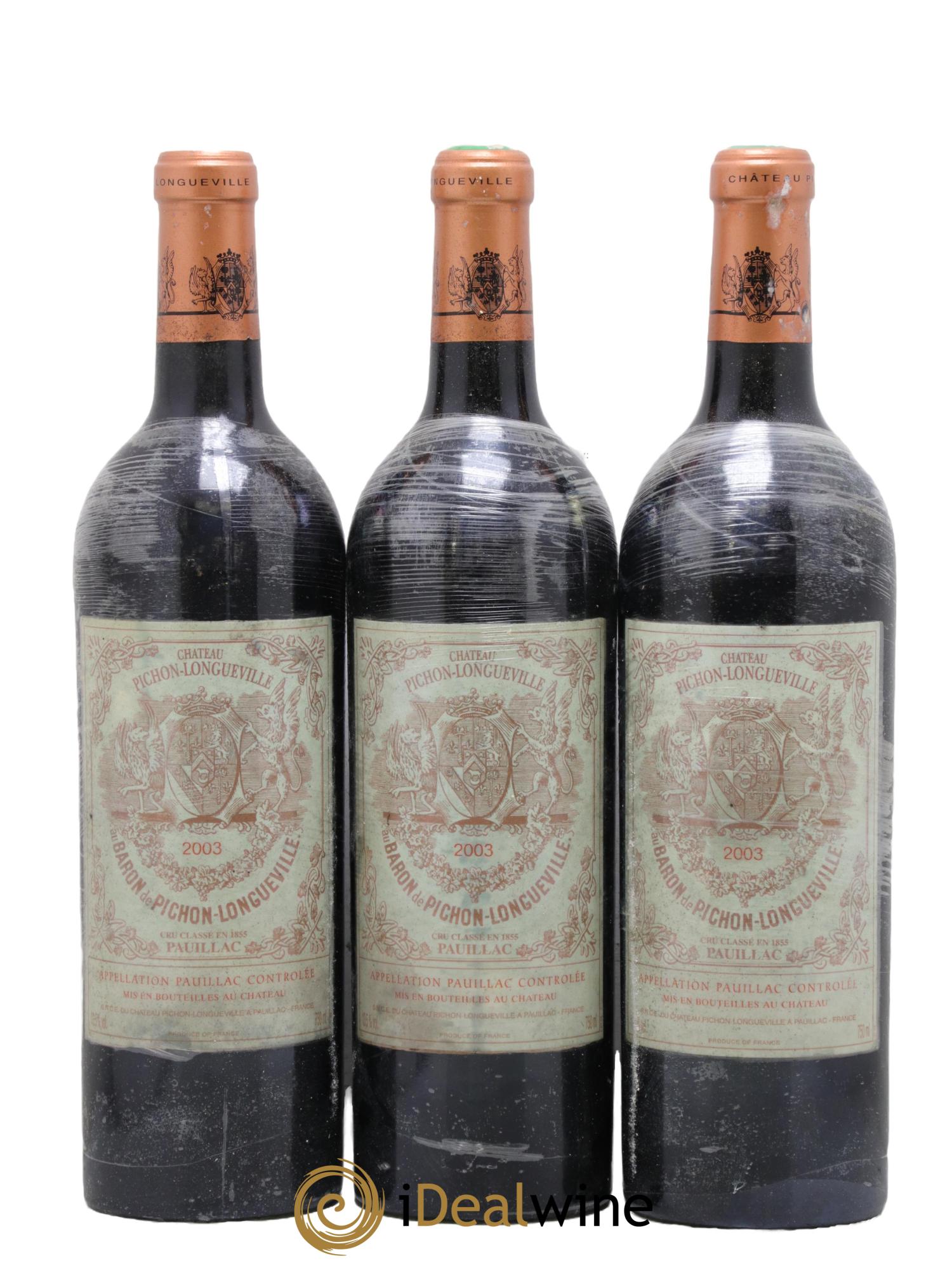 Pichon Longueville Baron 2ème Grand Cru Classé 2003 - Posten von 3 Flaschen - 0