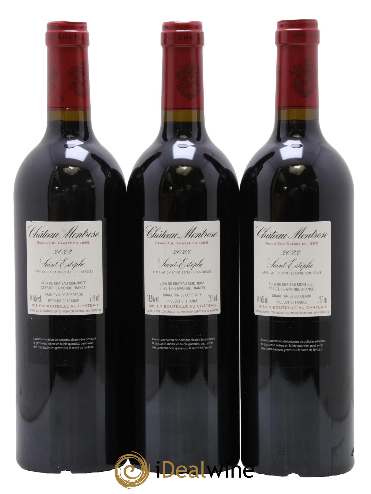 Château Montrose 2ème Grand Cru Classé 2022 - Lotto di 3 bottiglie - 1