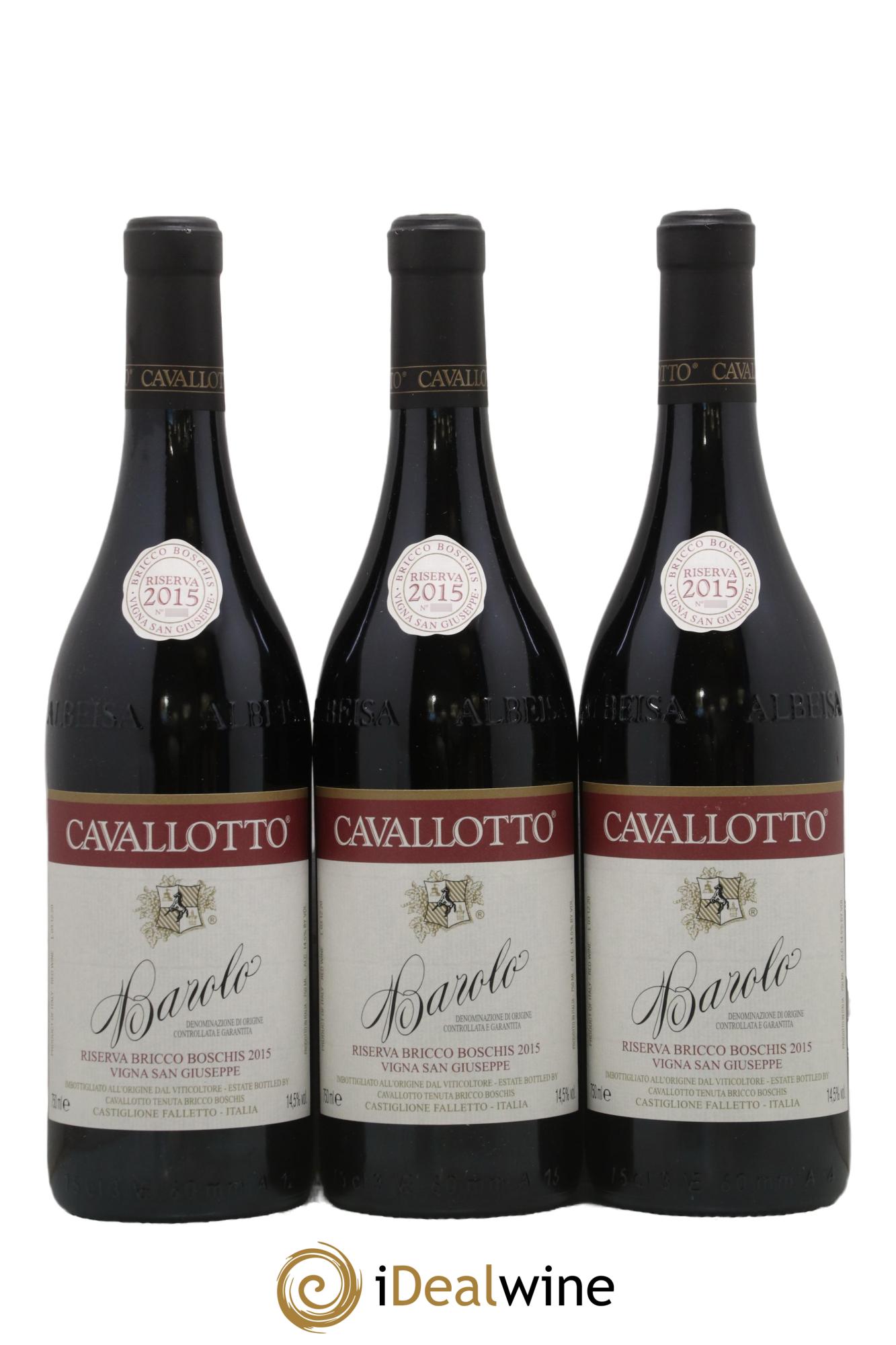 Barolo DOCG Riserva Bricco Boschis Vigna San Giuseppe Cavallotto 2015 - Lot de 3 bouteilles - 0
