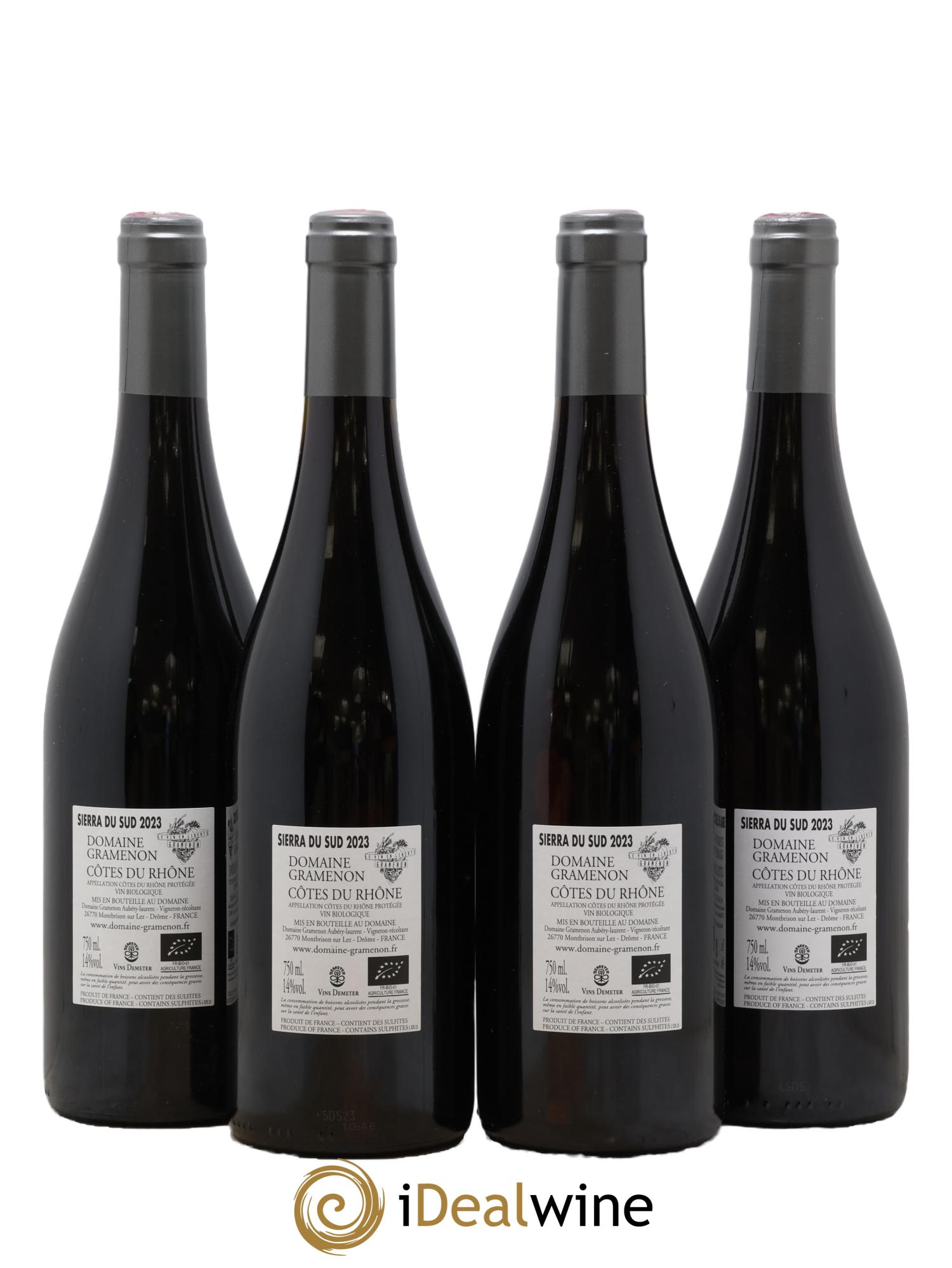 Côtes-du-Rhône Sierra du Sud Gramenon (Domaine) 2023 - Lot de 4 bouteilles - 1