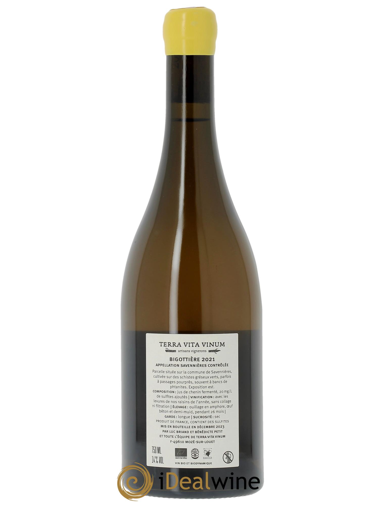 Savennières Bigottières Terra Vita Vinum  2021 - Lot of 1 bottle - 1