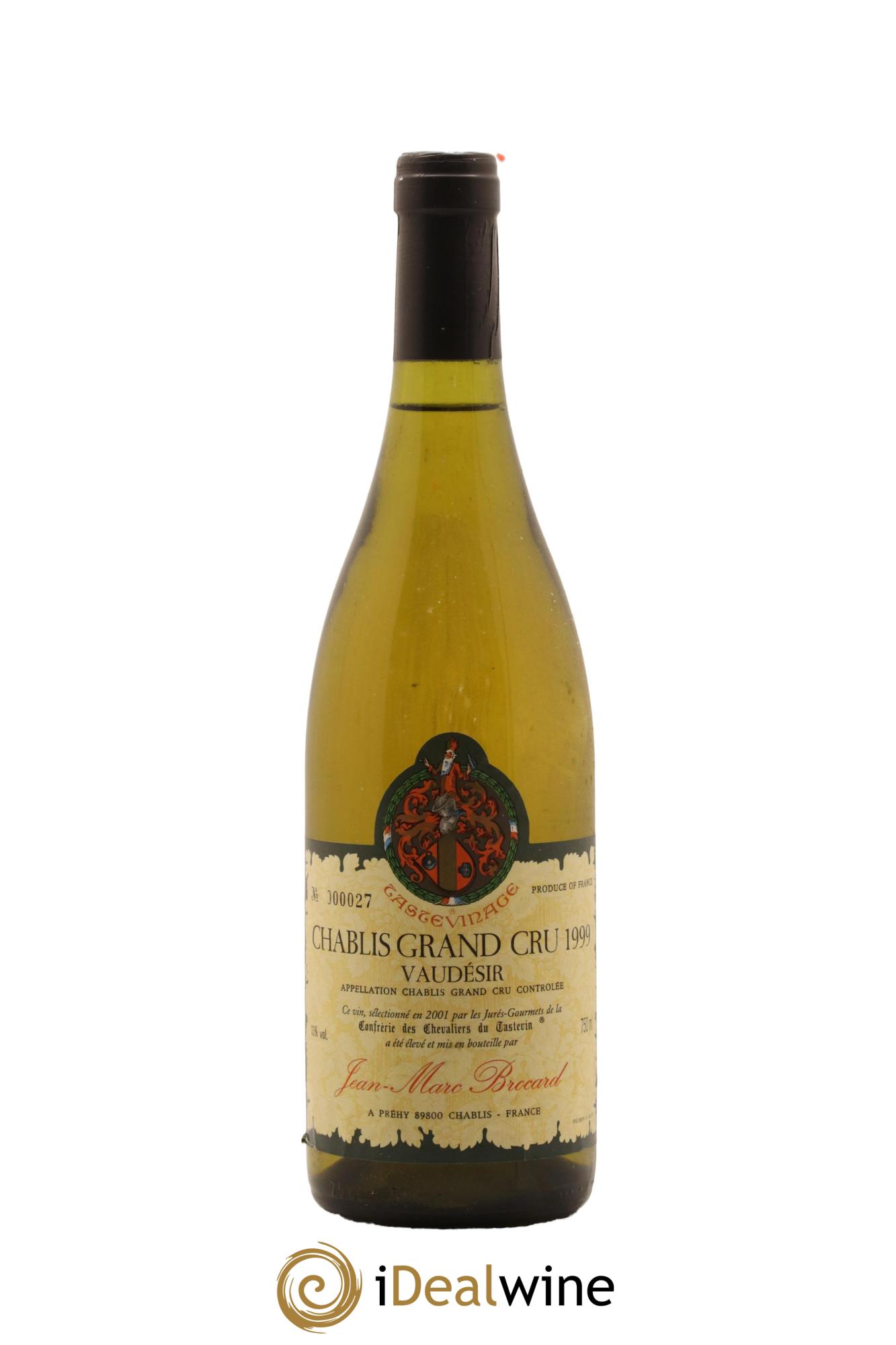 Chablis Grand Cru Vaudesir Jean-Marc Brocard (Domaine) Tastevinage 1999 - Lot de 1 bouteille - 0