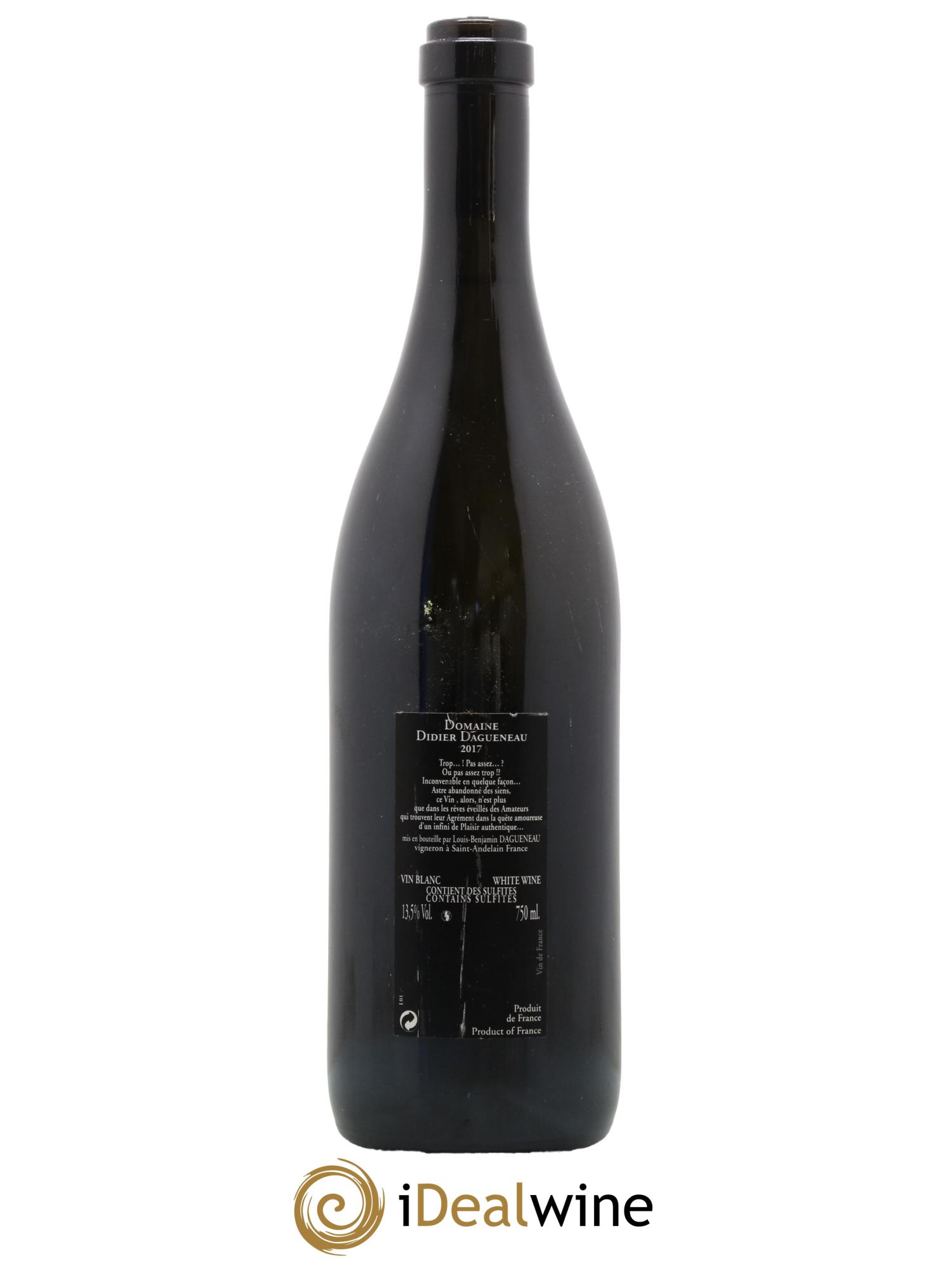 Vin de France (anciennement Pouilly-Fumé) Silex Dagueneau (Domaine Didier - Louis-Benjamin) 2017 - Lot de 1 bouteille - 1