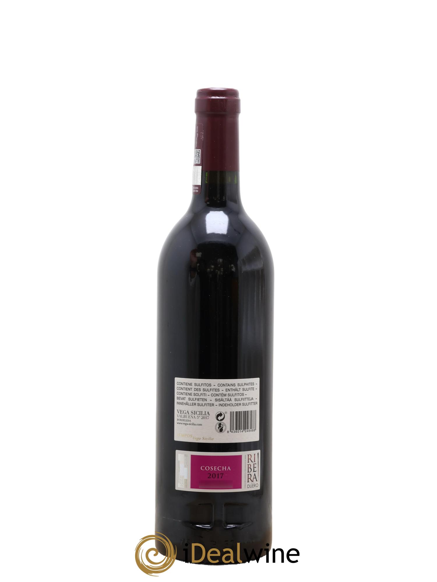 Ribera Del Duero DO Vega Sicilia Valbuena 5 ano Famille Alvarez 2017 - Lot de 1 bouteille - 1
