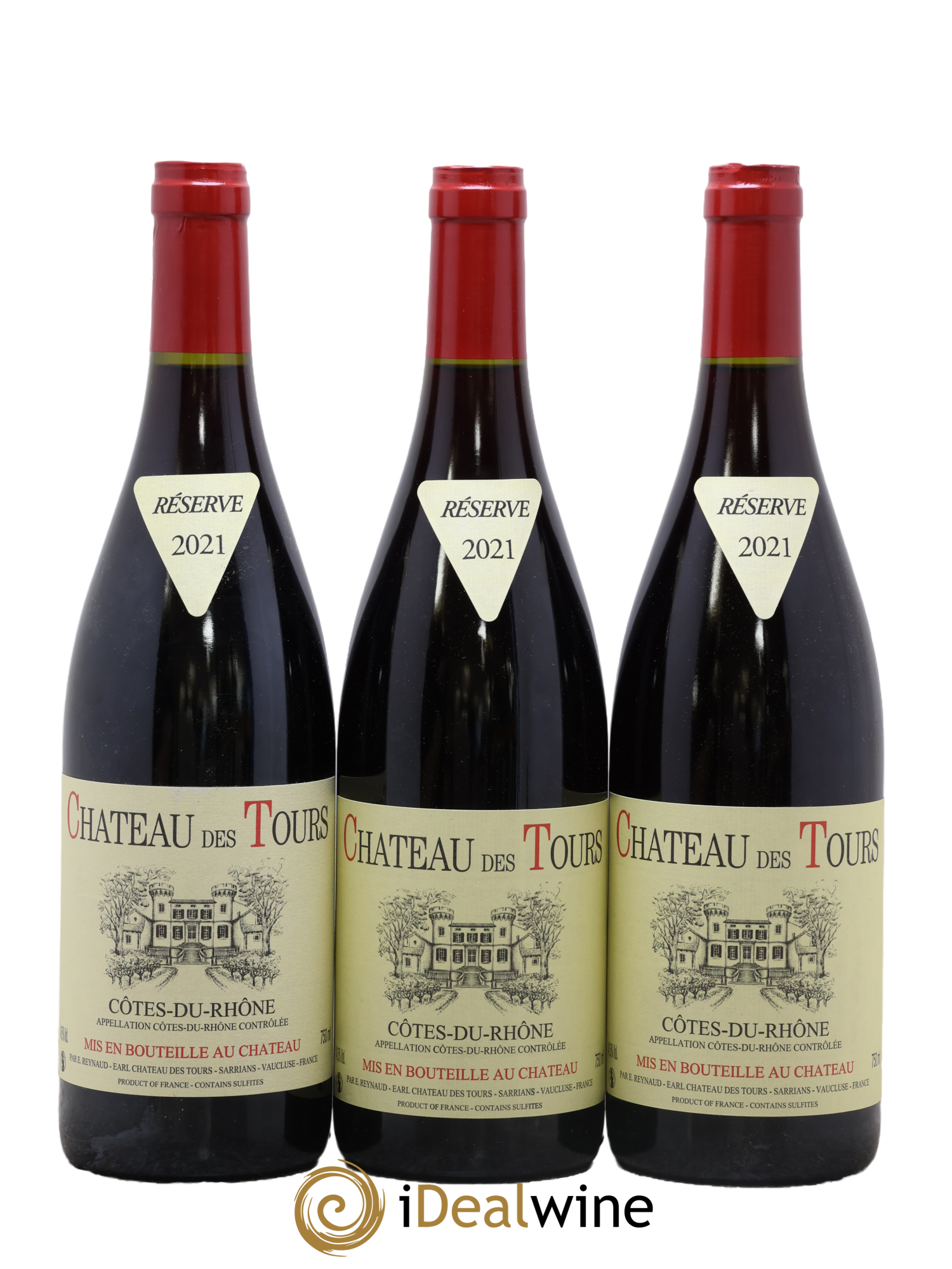 Côtes-du-Rhône Château des Tours Emmanuel Reynaud 2021 - Lot de 3 bouteilles - 0
