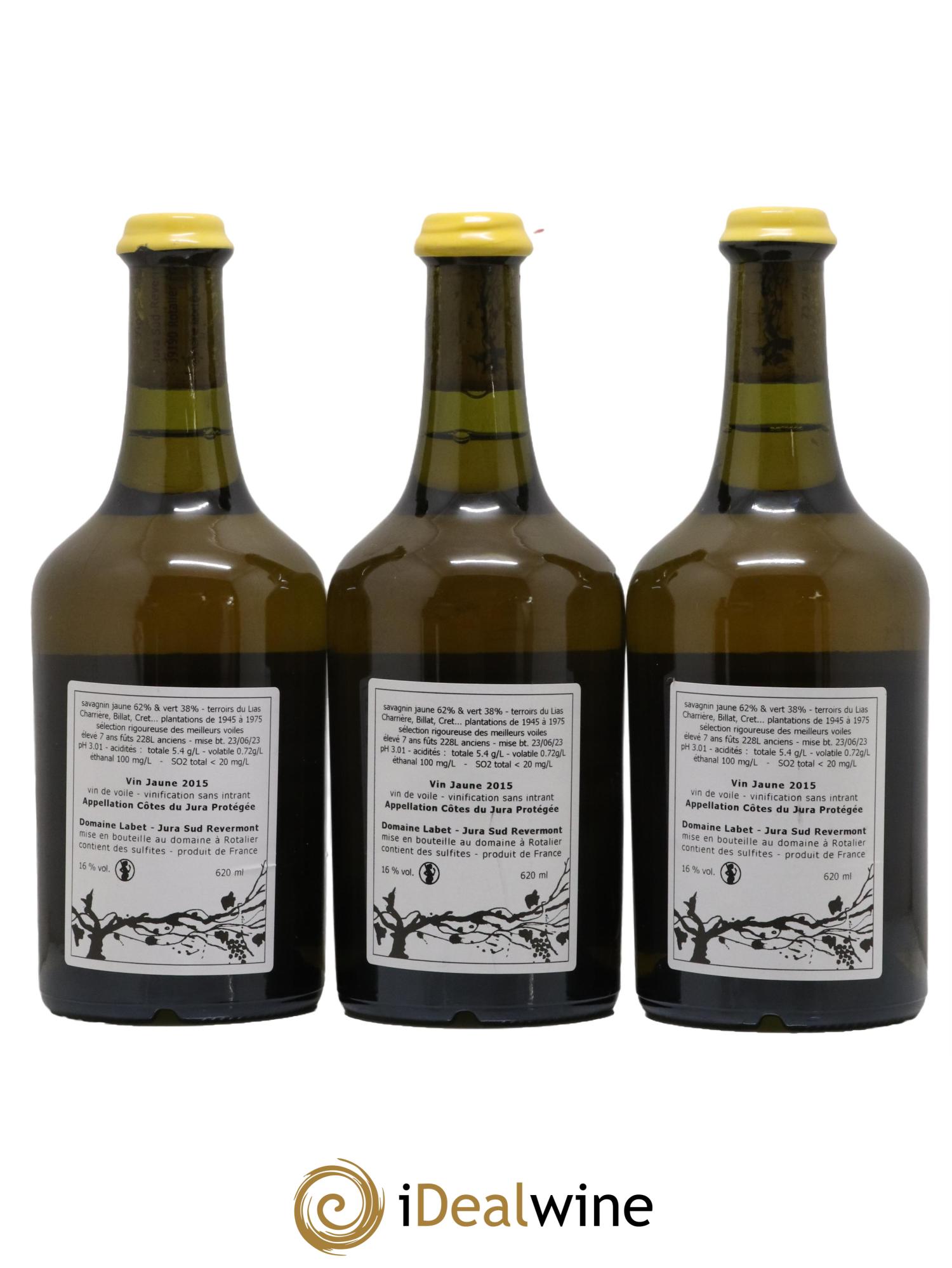 Côtes du Jura Vin Jaune Romain - Julien - Charline Labet 2015 - Lot de 3 clavelins - 1