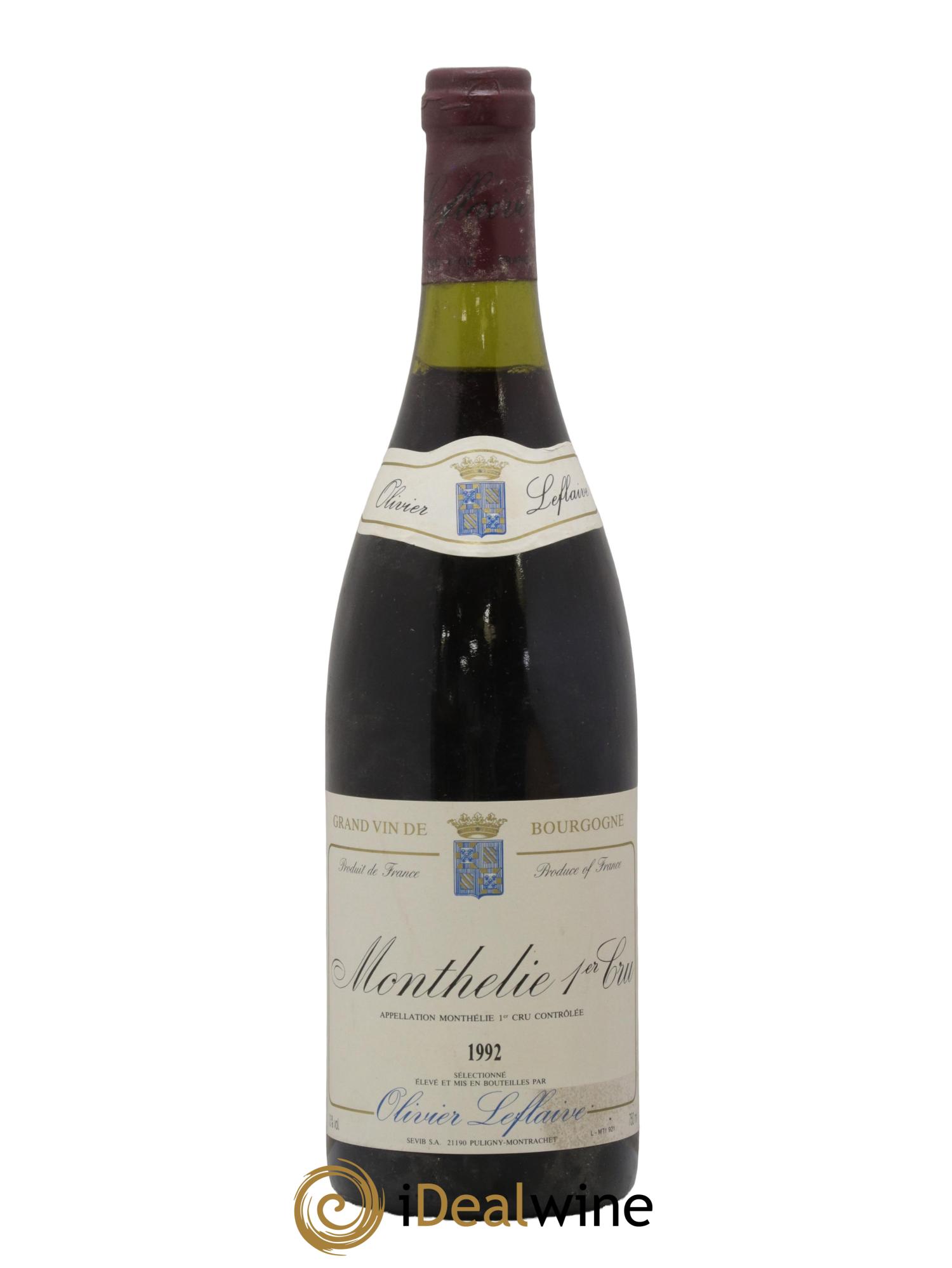 Monthélie 1er Cru Olivier Leflaive 1992 - Lot de 1 bouteille - 0