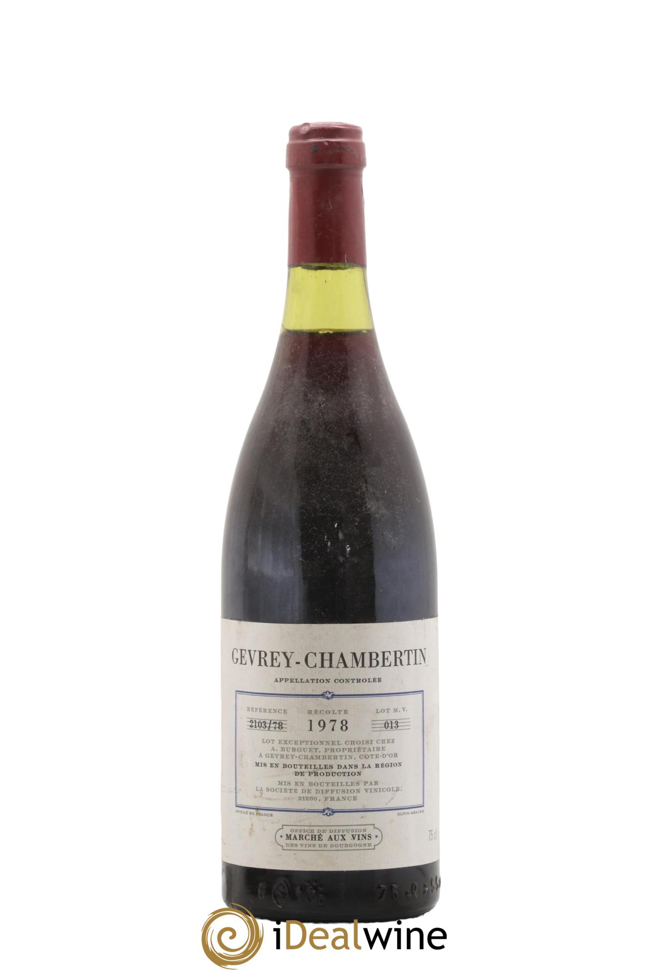 Gevrey-Chambertin Domaine Burguet 1978 - Posten von 1 Flasche - 0