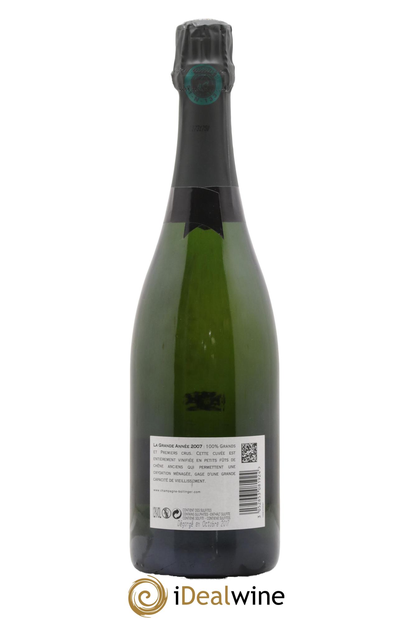 Grande Année Brut Bollinger 2007 - Lot of 1 bottle - 2