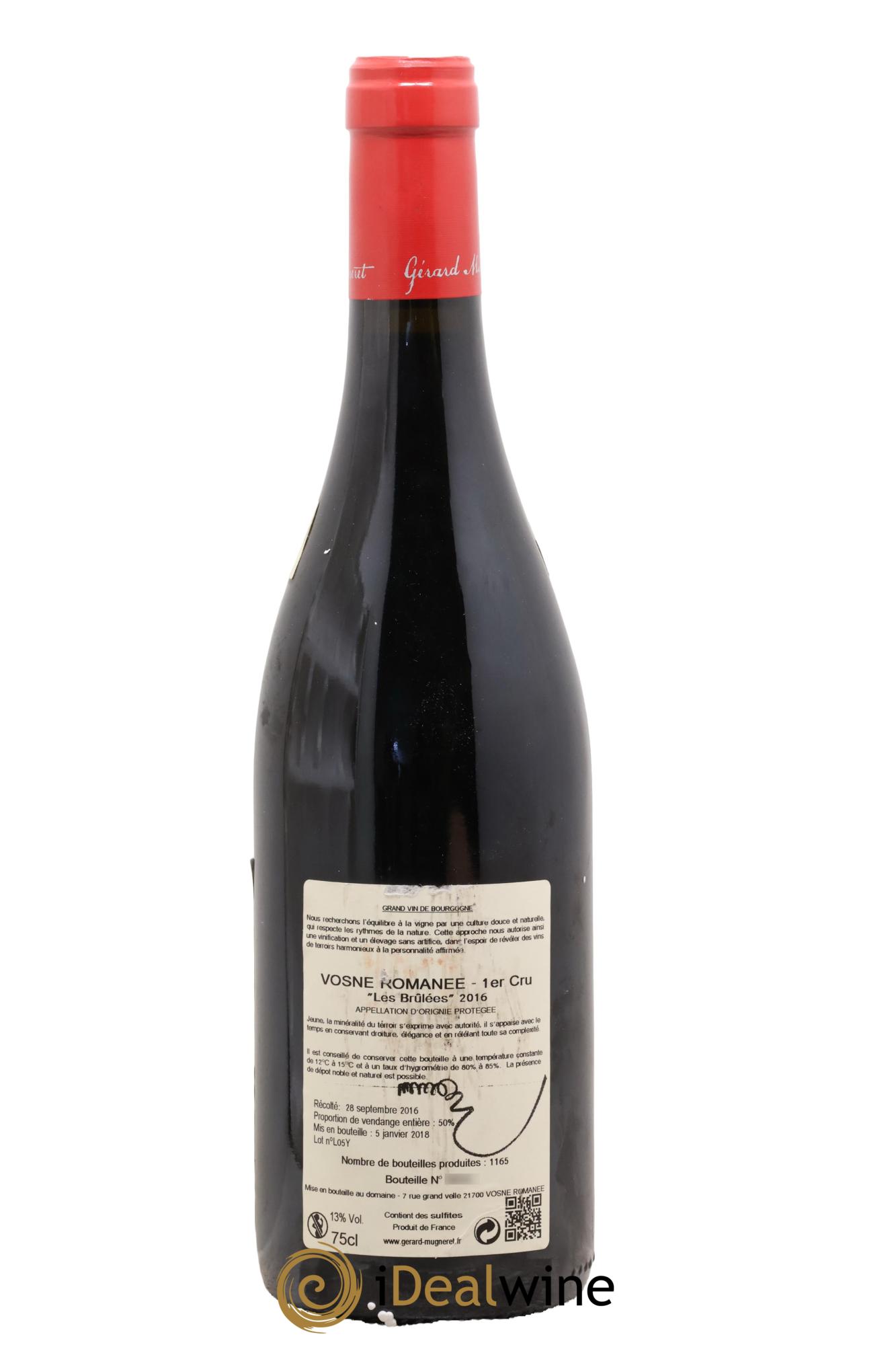 Vosne-Romanée 1er Cru Les Brulées Gérard Mugneret 2016 - Lot de 1 bouteille - 1