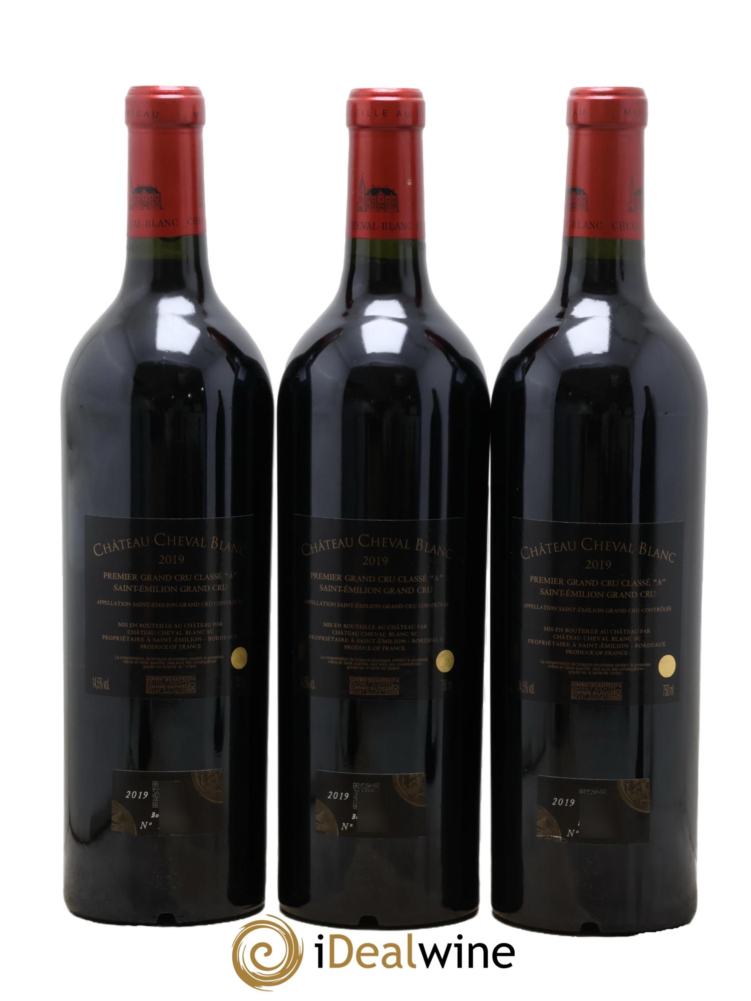 Château Cheval Blanc 1er Grand Cru Classé A 2019 - Lotto di 3 bottiglie - 1