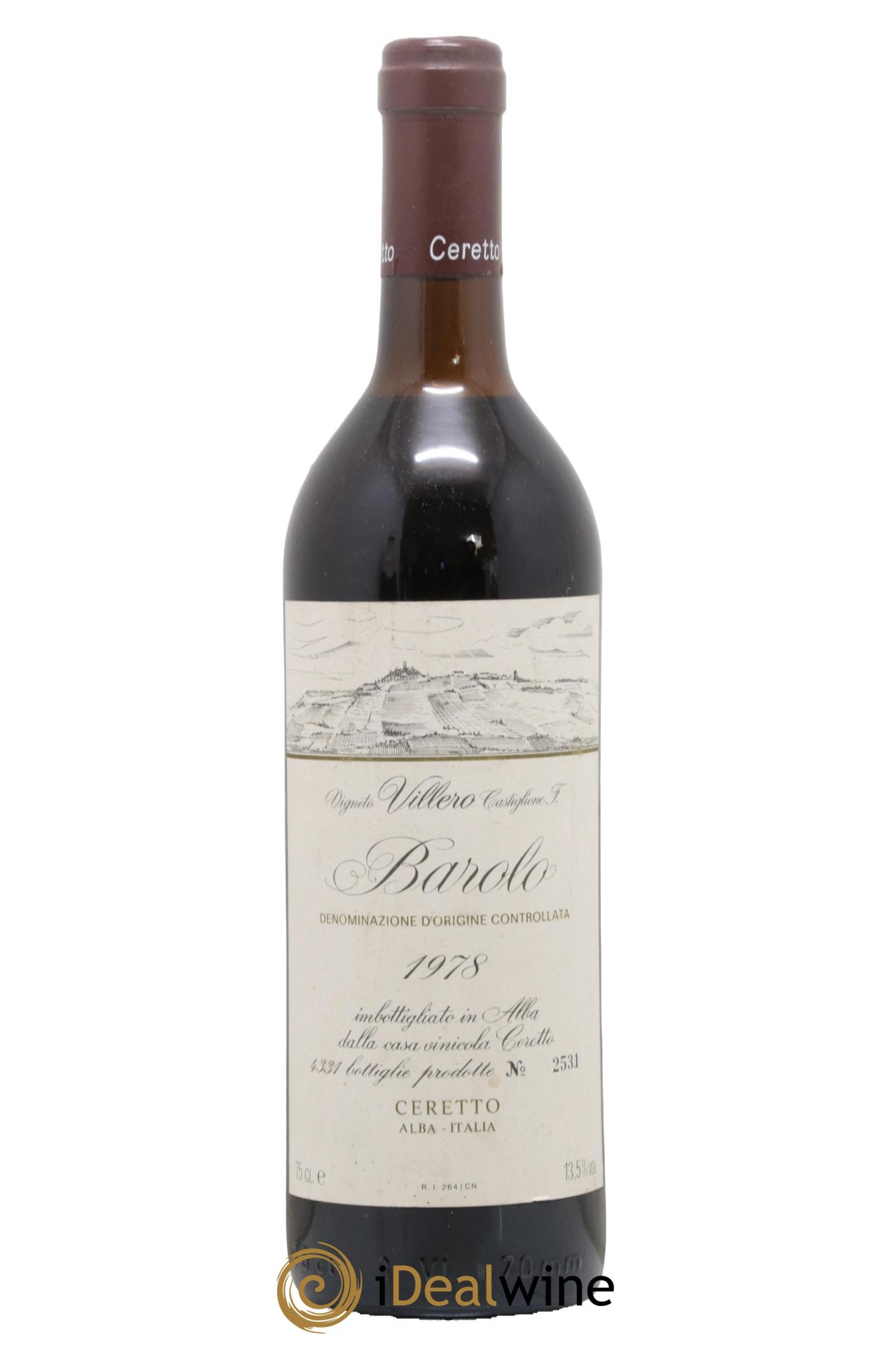 Barolo DOCG Villero Ceretto 1978 - Lot of 1 bottle - 0