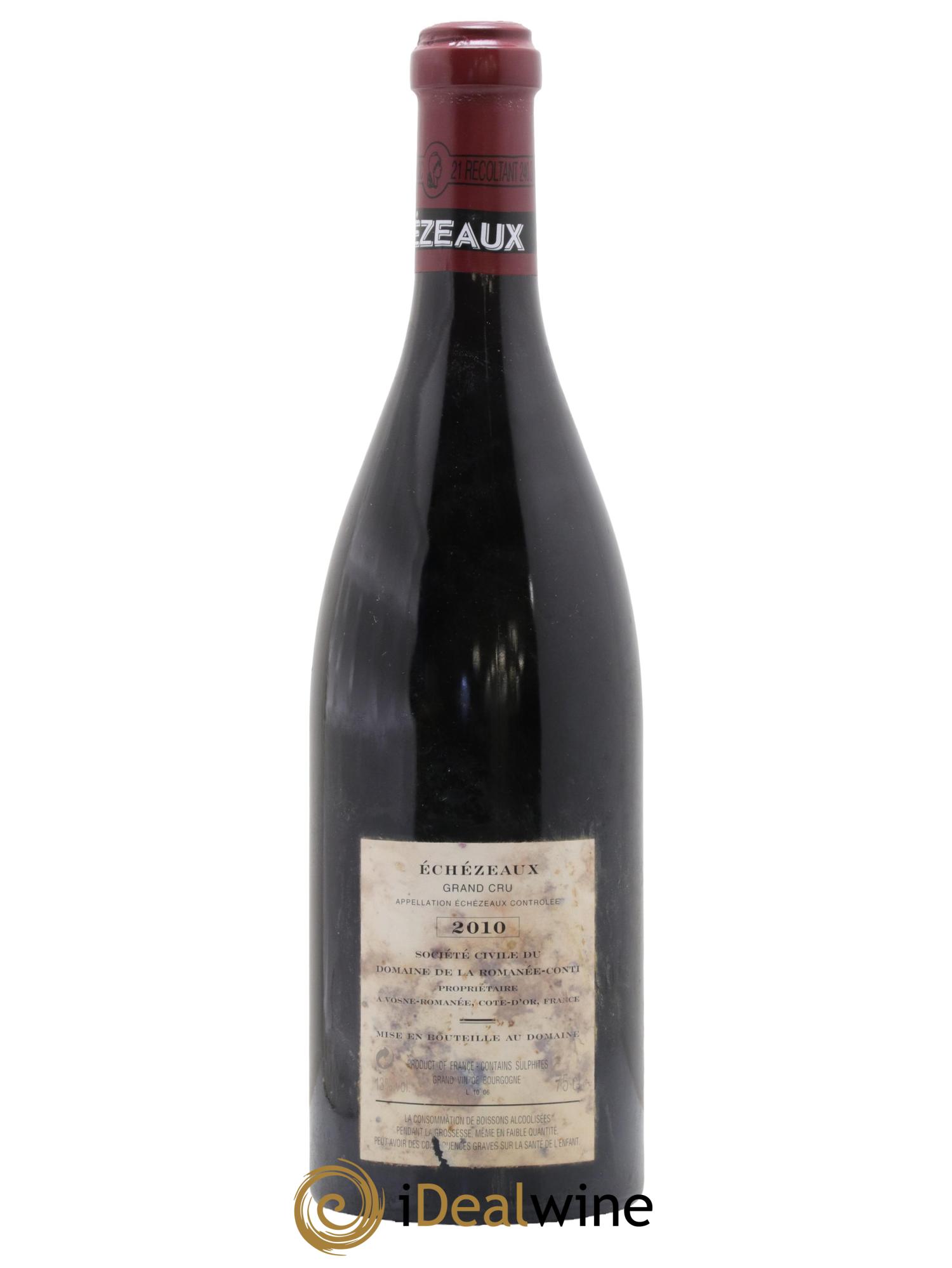 Echezeaux Grand Cru Domaine de la Romanée-Conti 2010 - Lot de 1 bouteille - 1