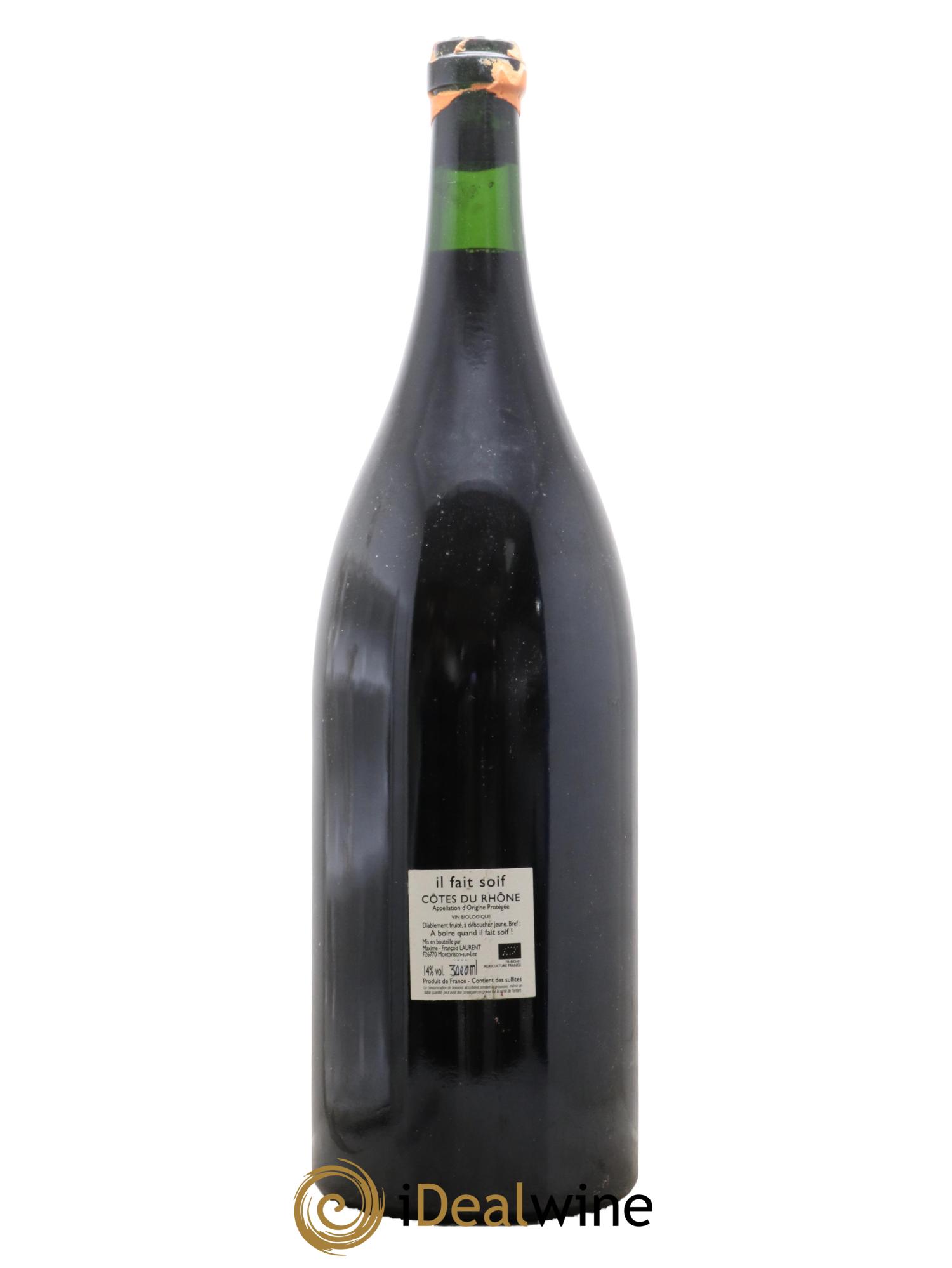 Côtes-du-Rhône Il Fait Soif Maxime-François Laurent (Gramenon) 2017 - Lot de 1 double magnum - 1