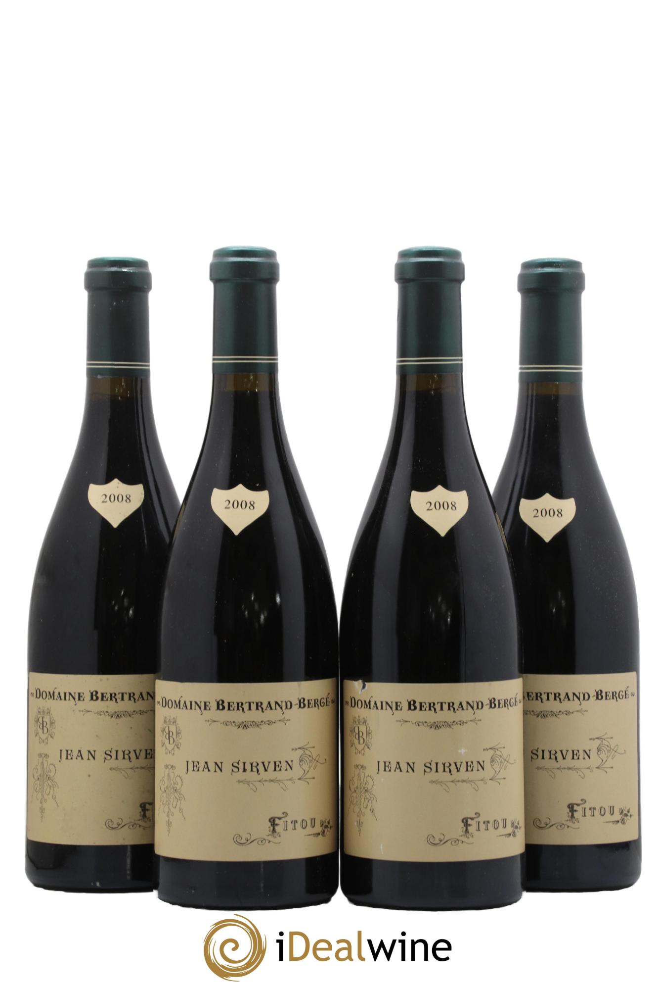 Fitou Jean Sirven Bertrand Bergé 2008 - Lot de 4 bouteilles - 0