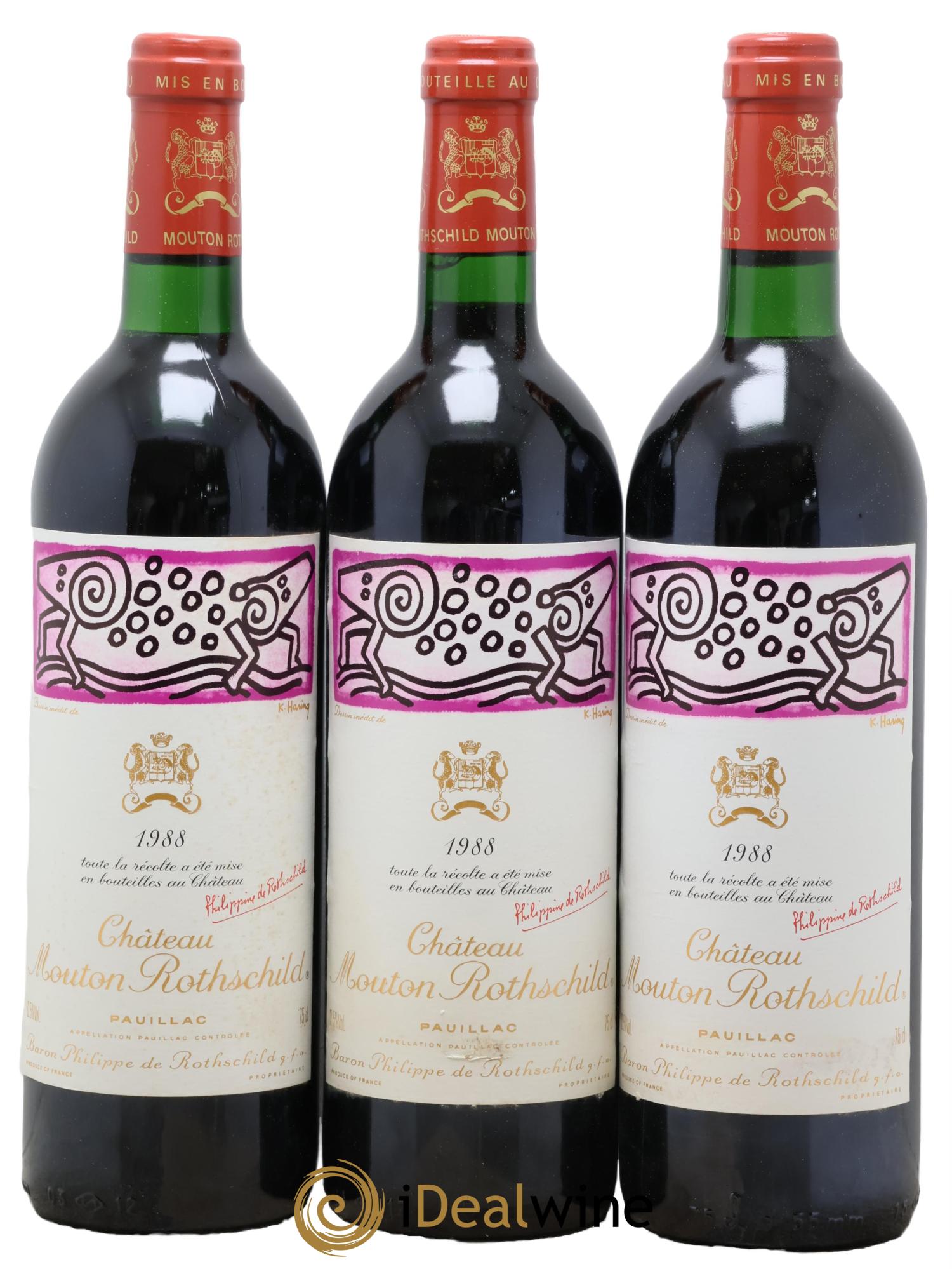 Château Mouton Rothschild 1er Grand Cru Classé 1988 - Lot of 3 bottles - 0